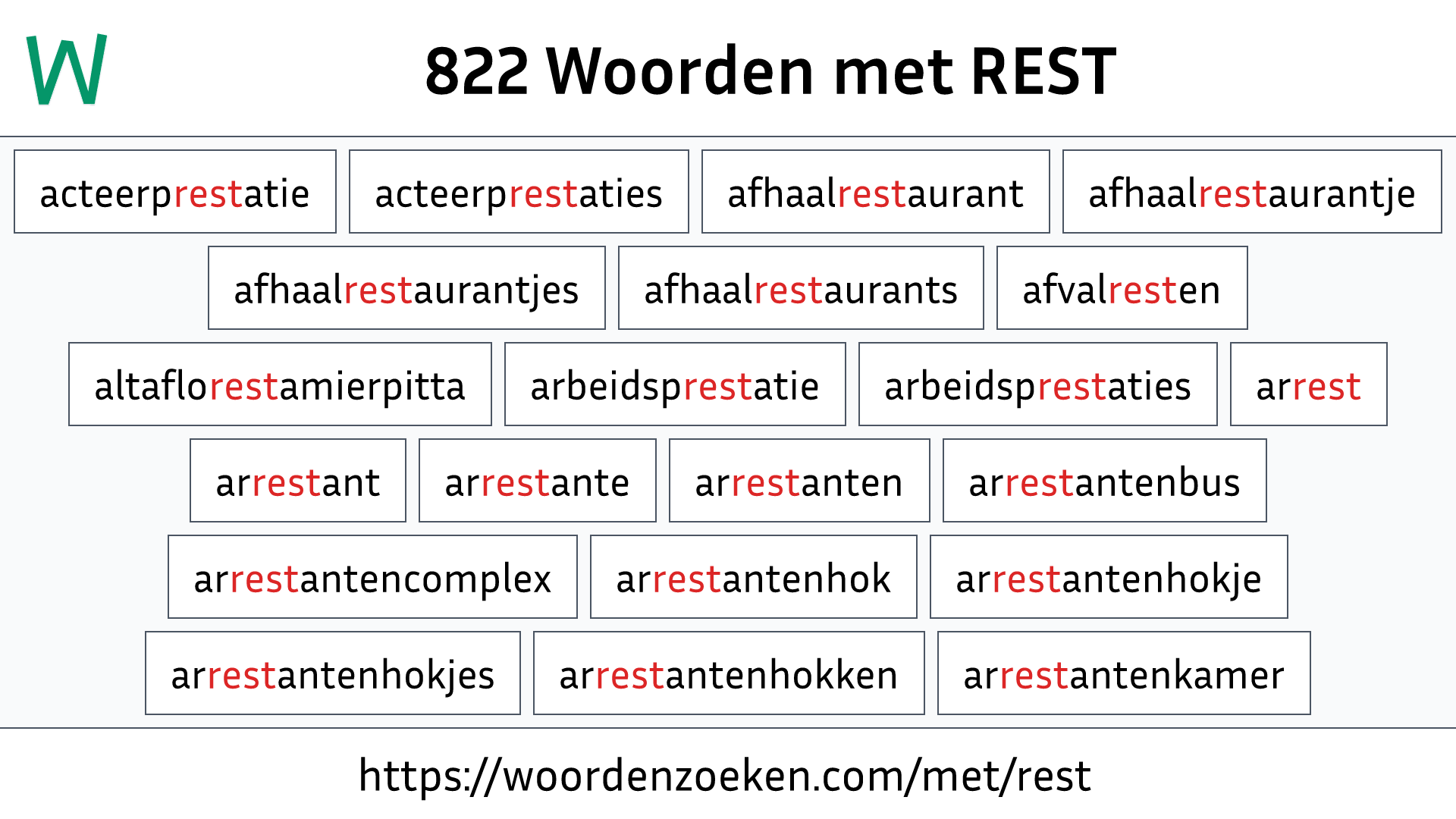 Woorden met REST