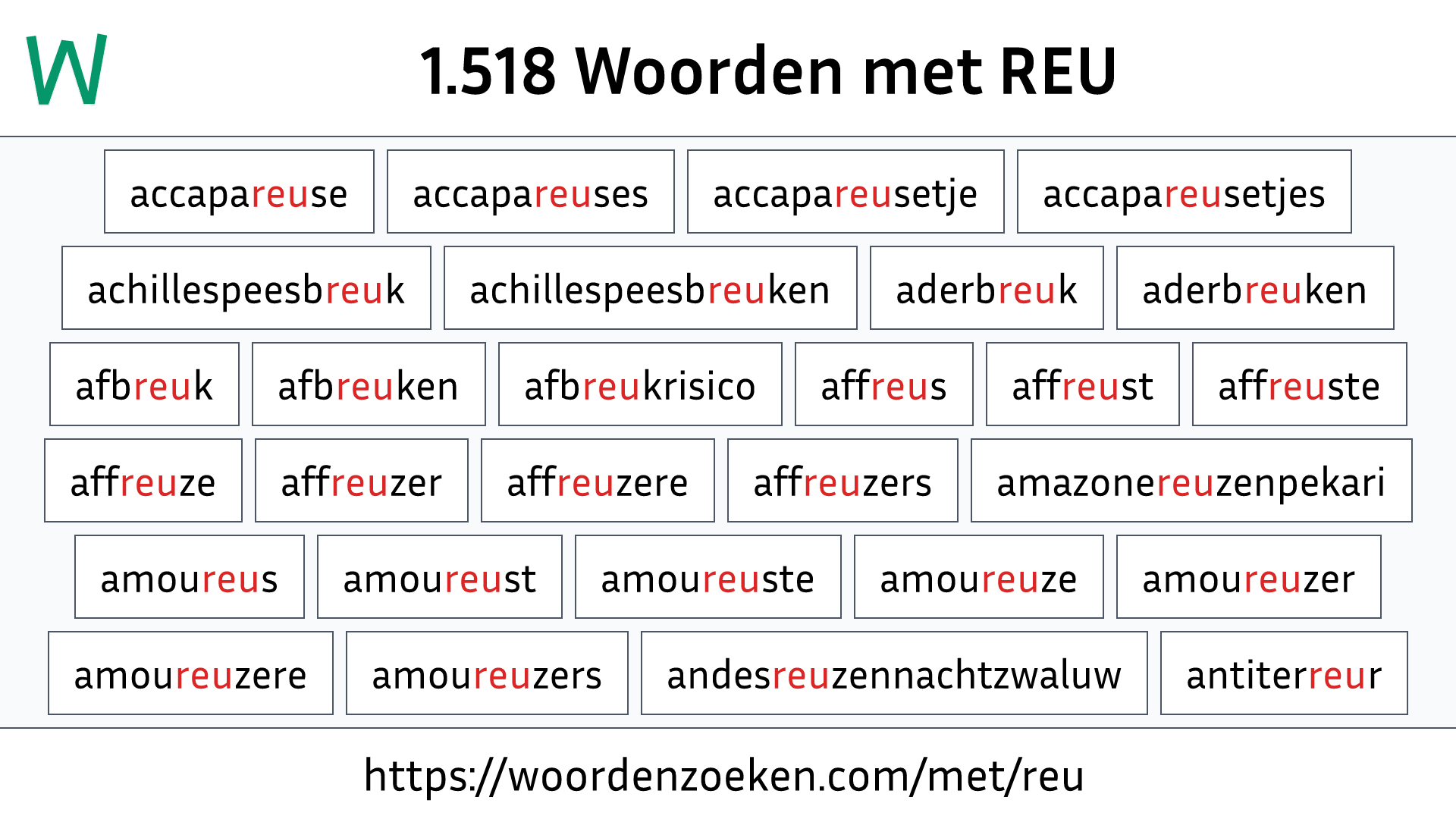 Woorden met REU