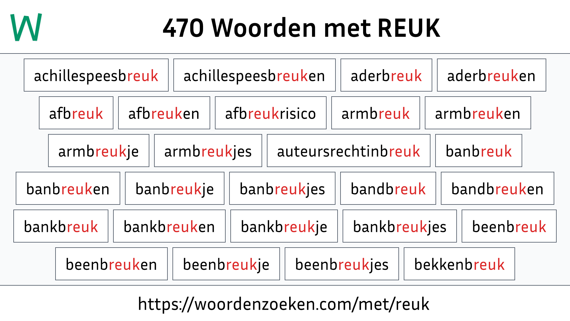 Woorden met REUK