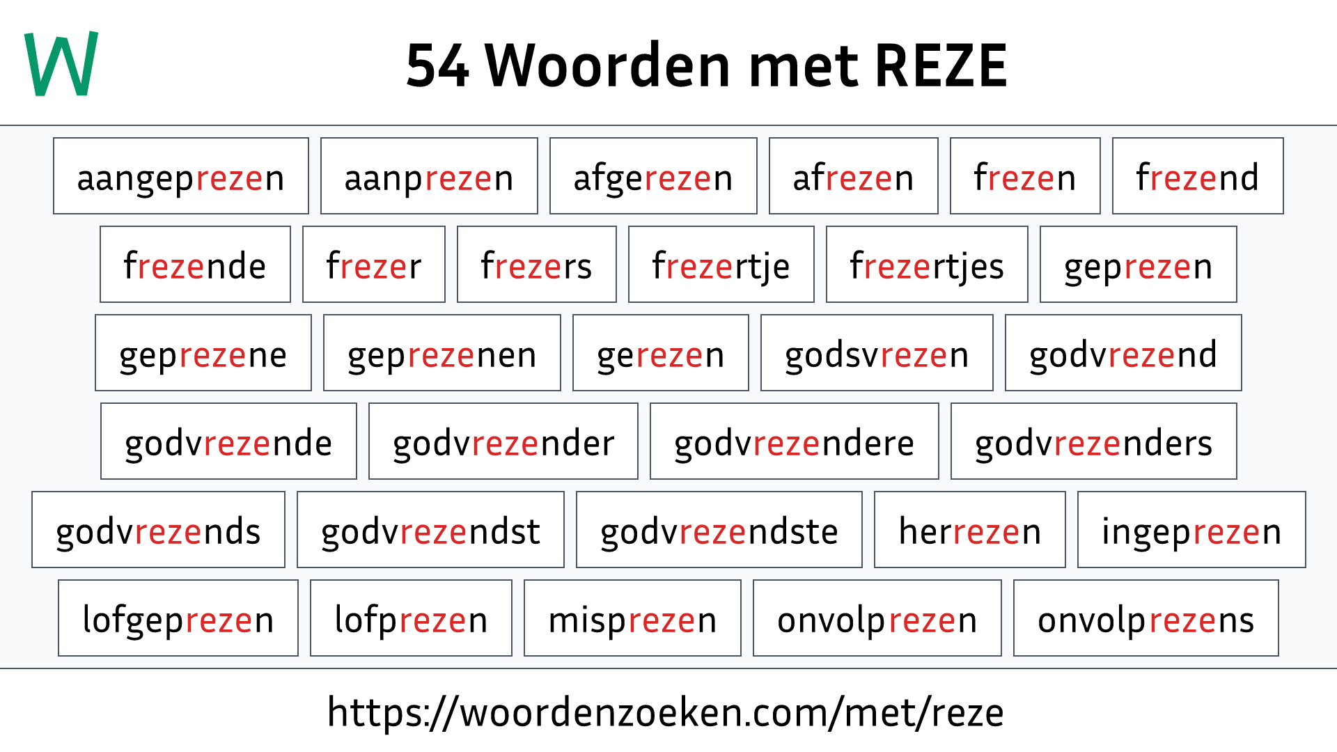 Woorden met REZE