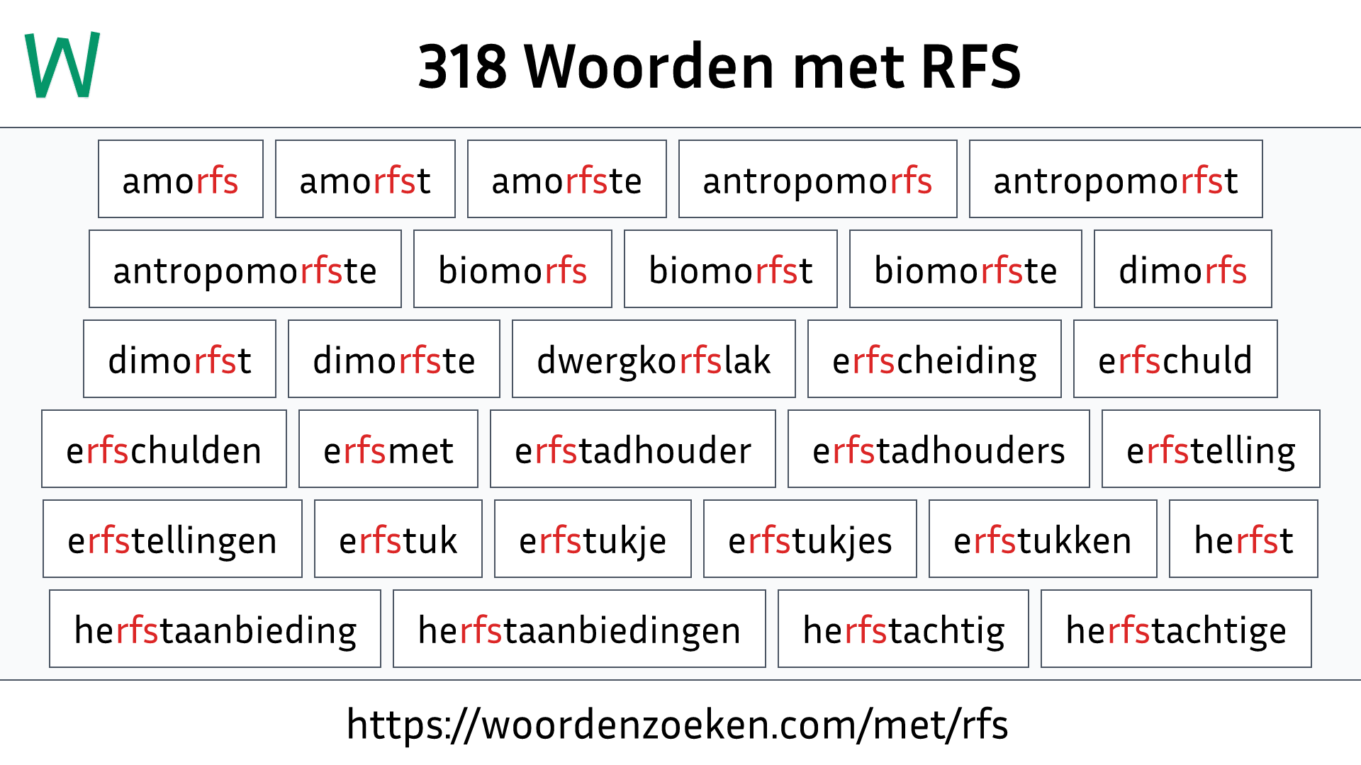 Woorden met RFS