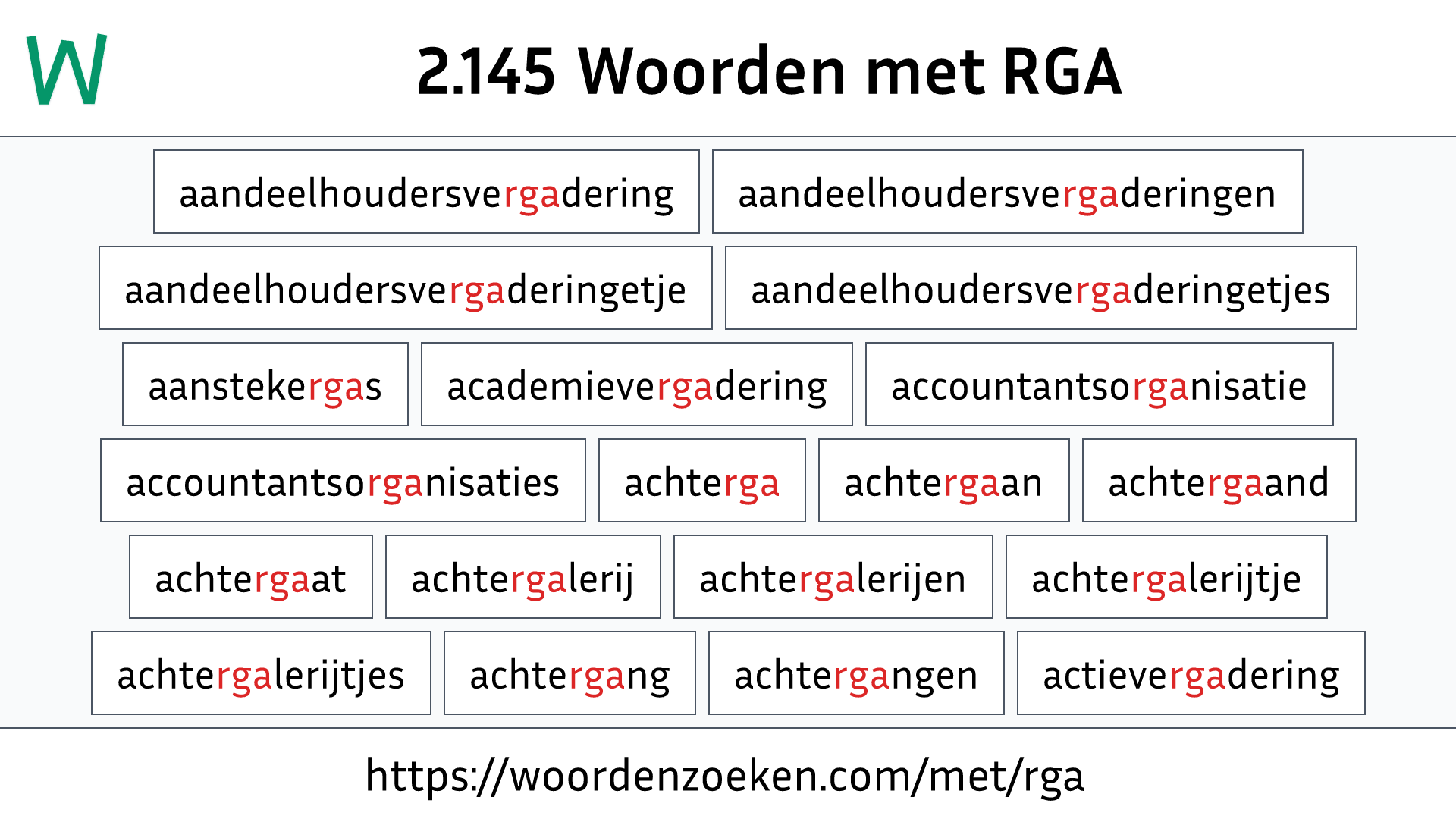 Woorden met RGA