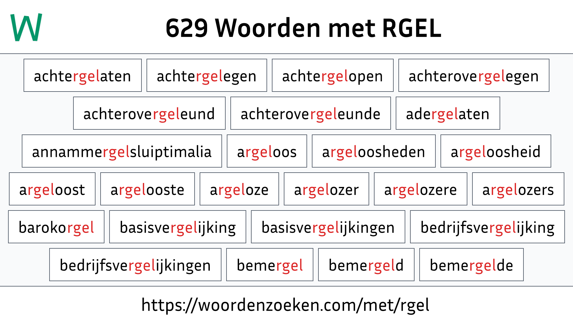 Woorden met RGEL