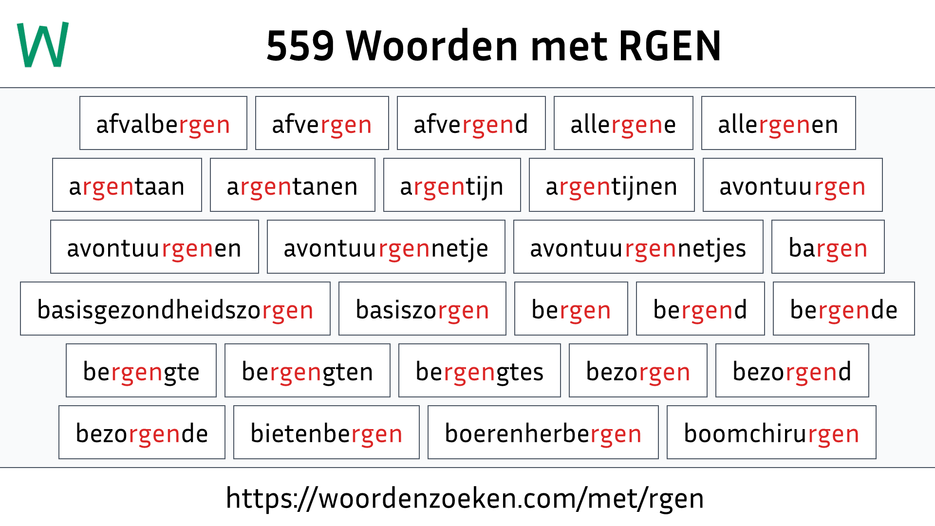 Woorden met RGEN