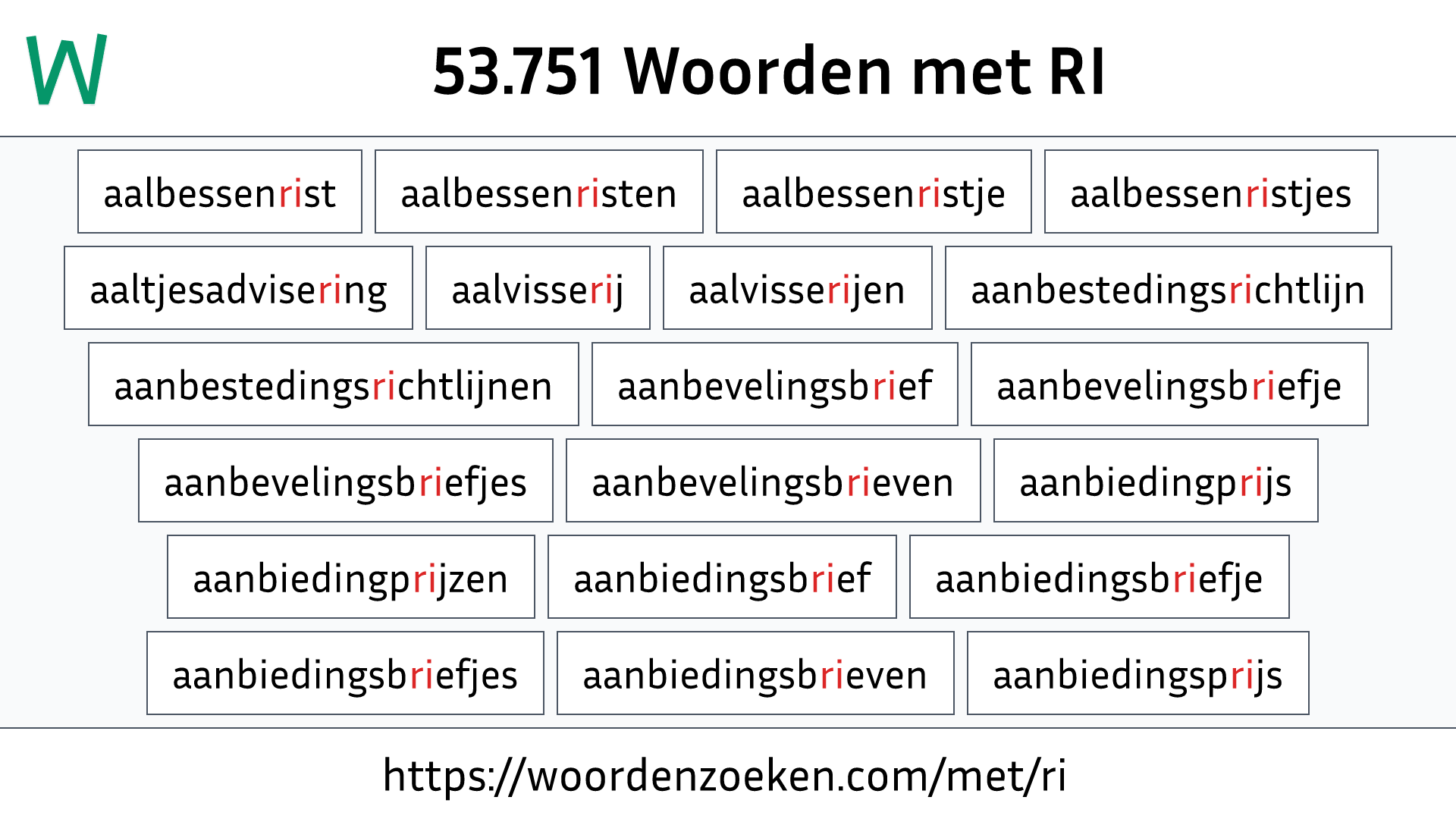 Woorden met RI