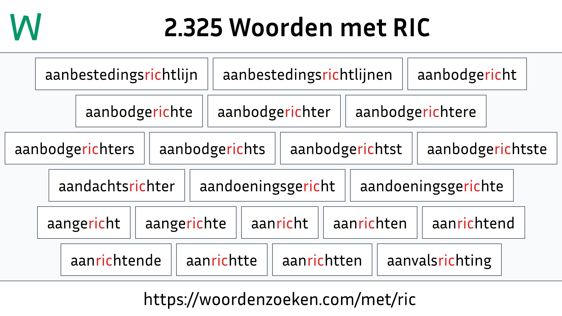 Woorden met RIC