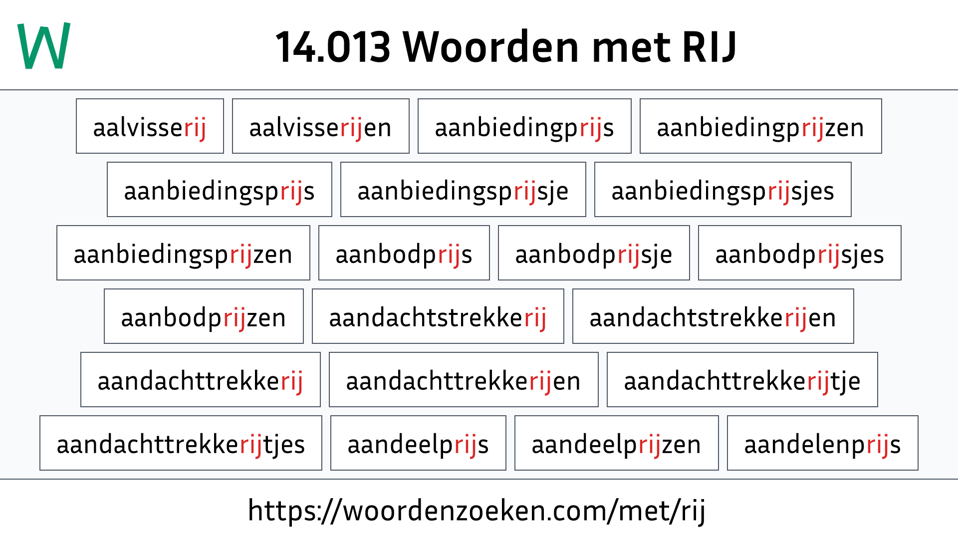 Woorden met RIJ