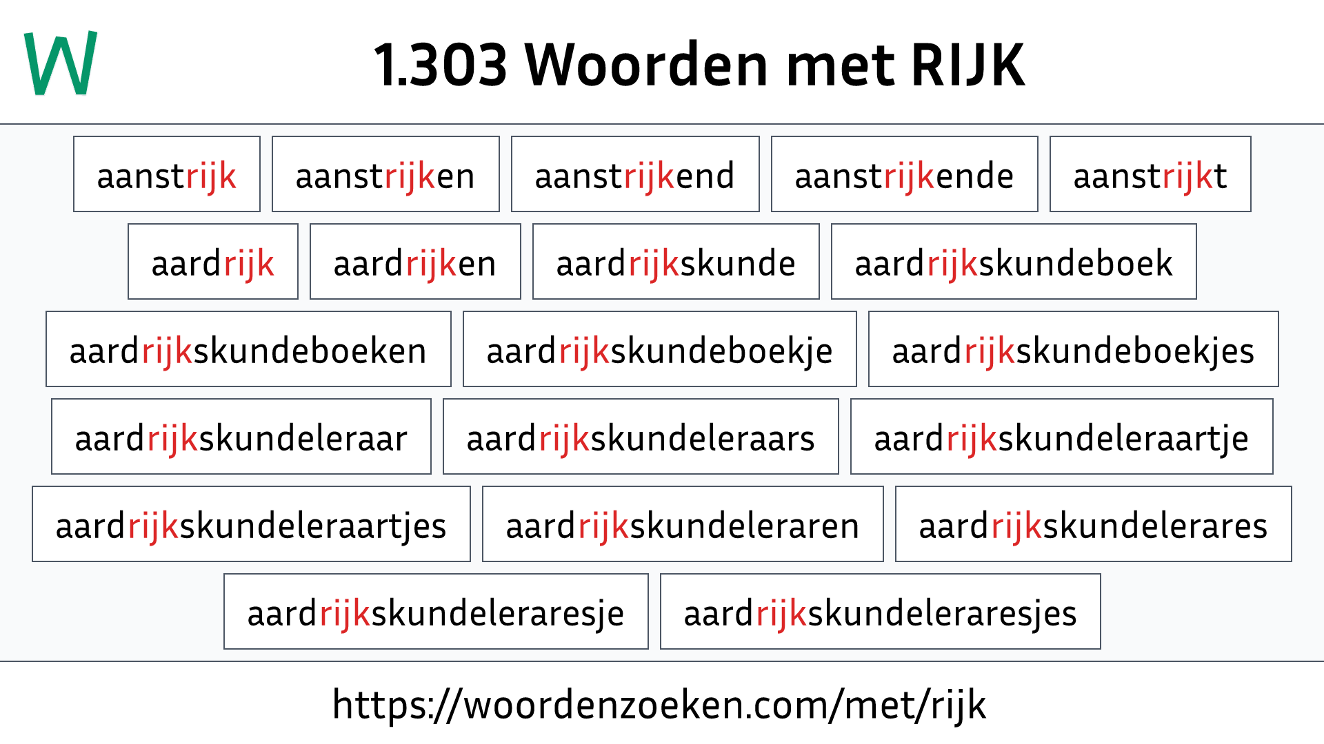 Woorden met RIJK