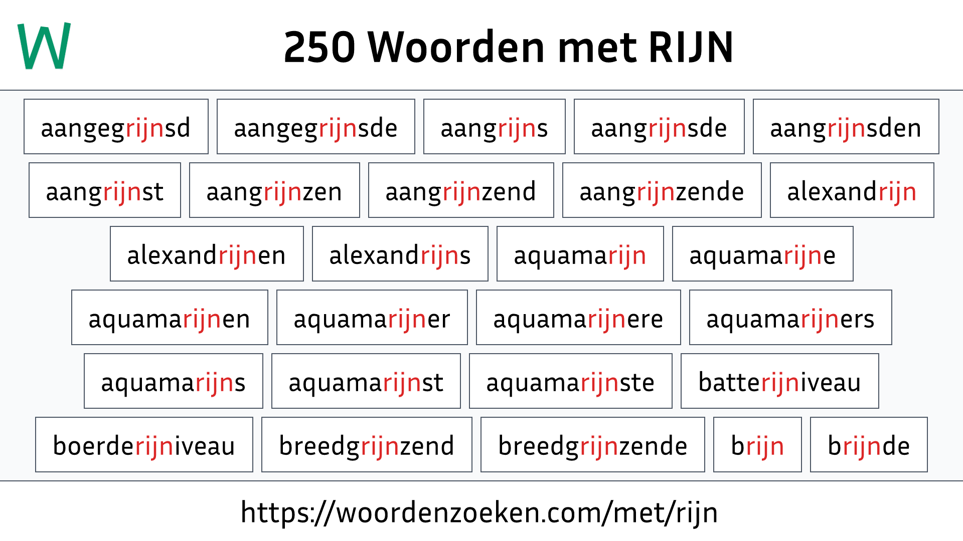 Woorden met RIJN