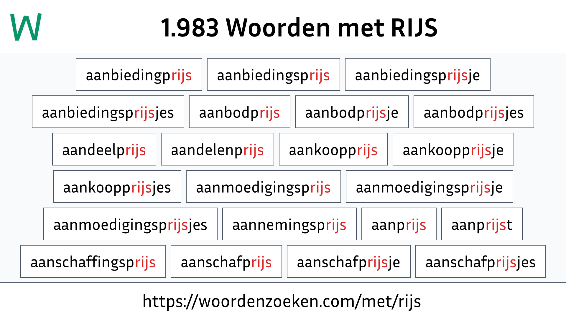 Woorden met RIJS