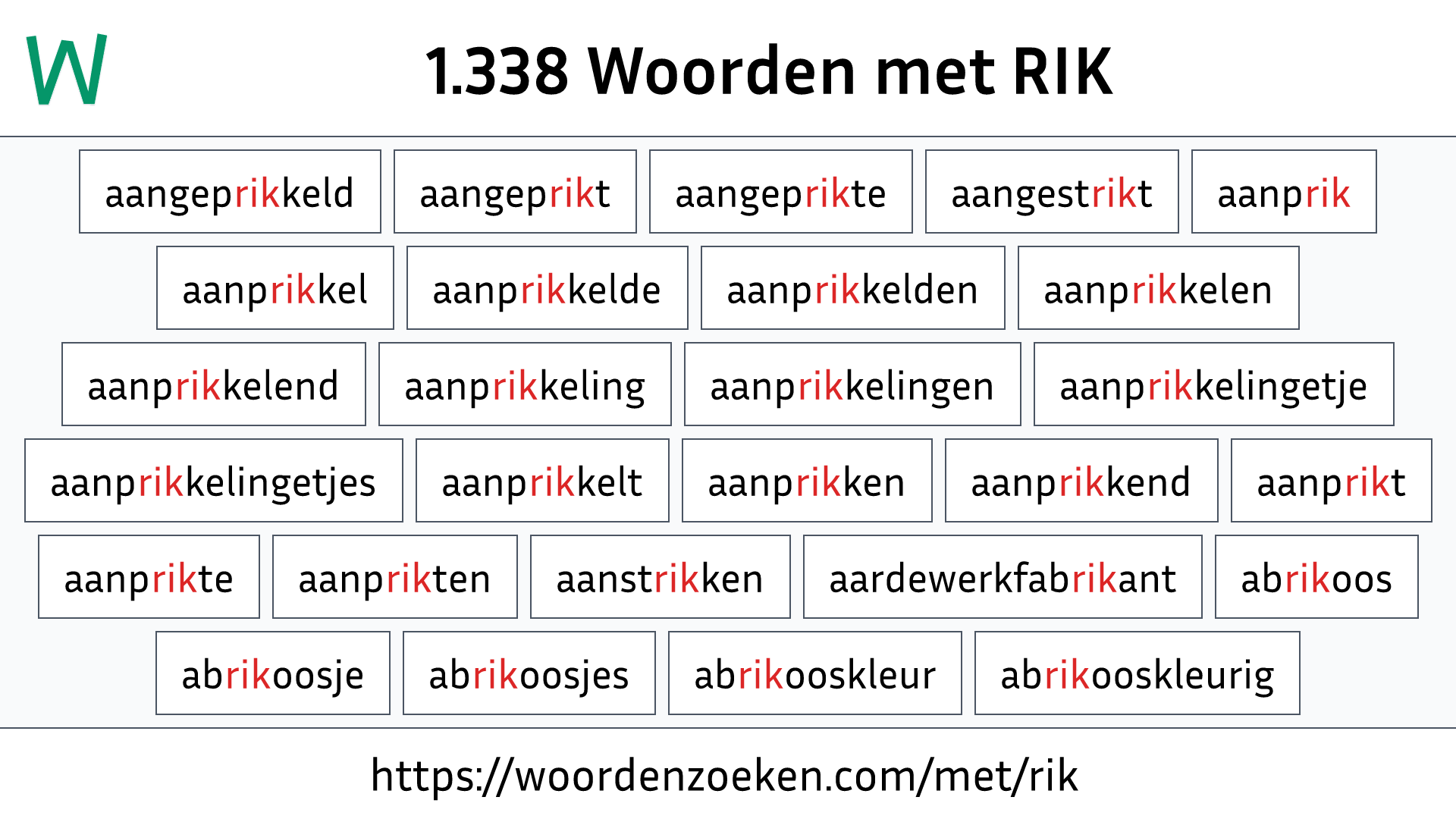 Woorden met RIK