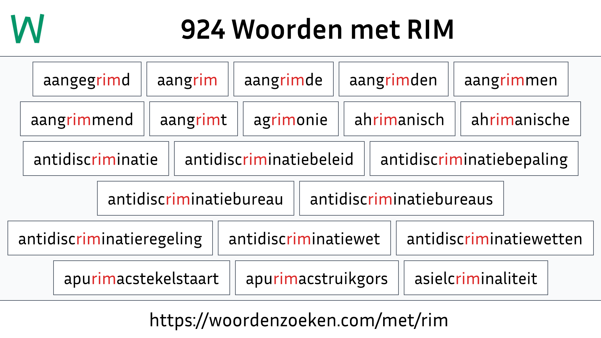 Woorden met RIM