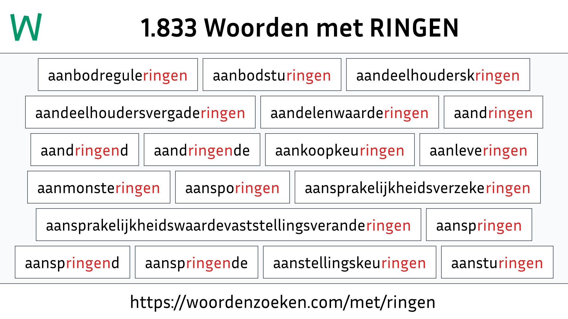 Woorden met RINGEN