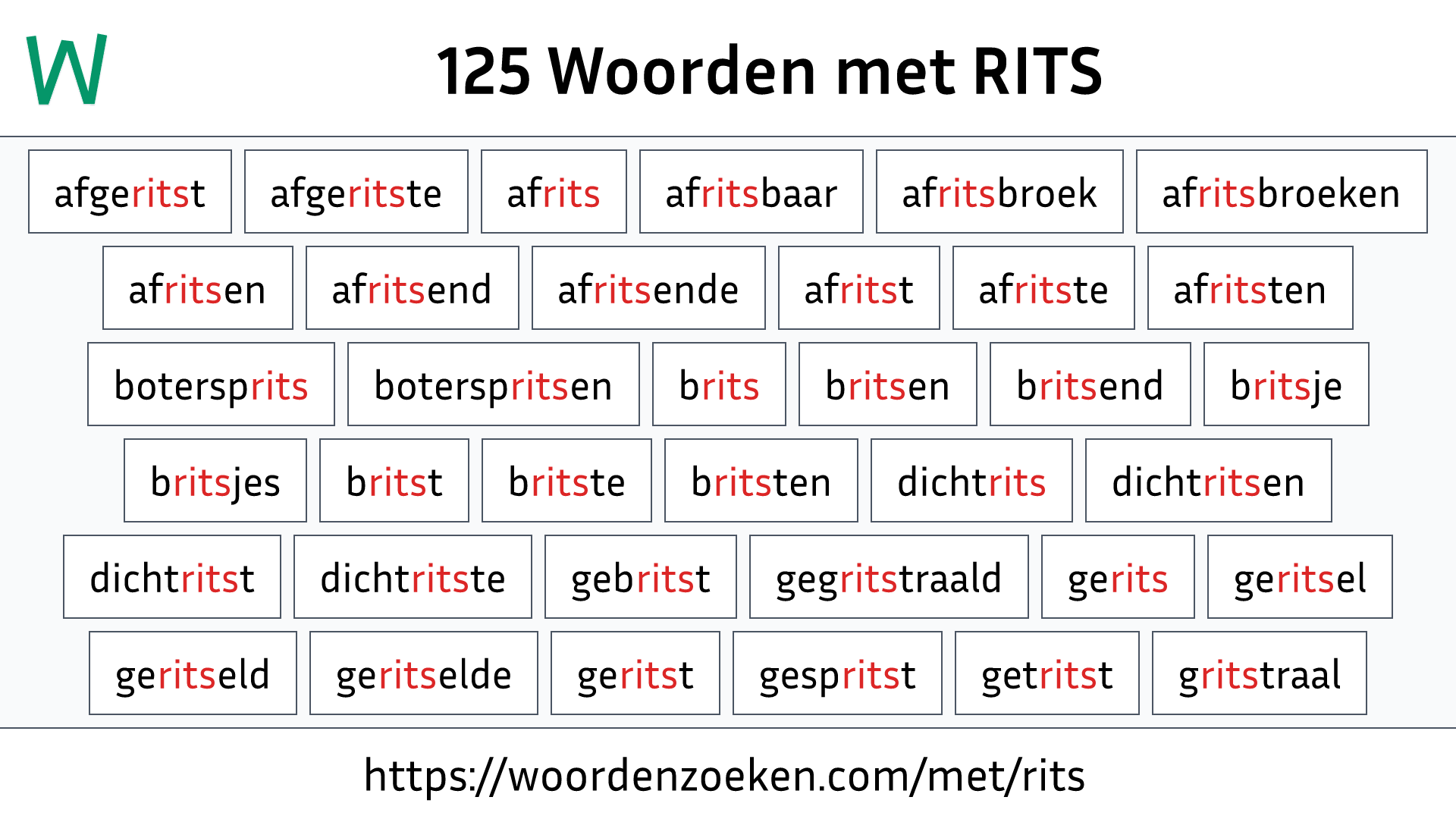 Woorden met RITS