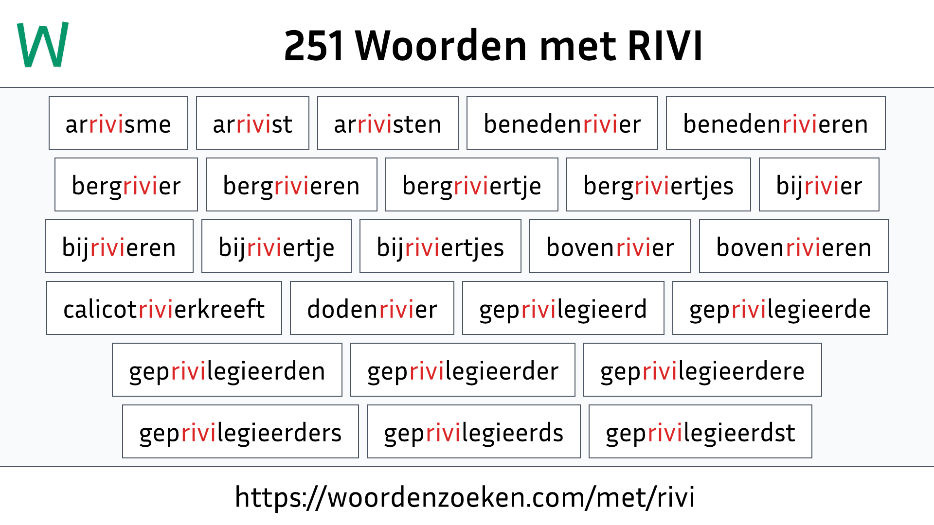 Woorden met RIVI