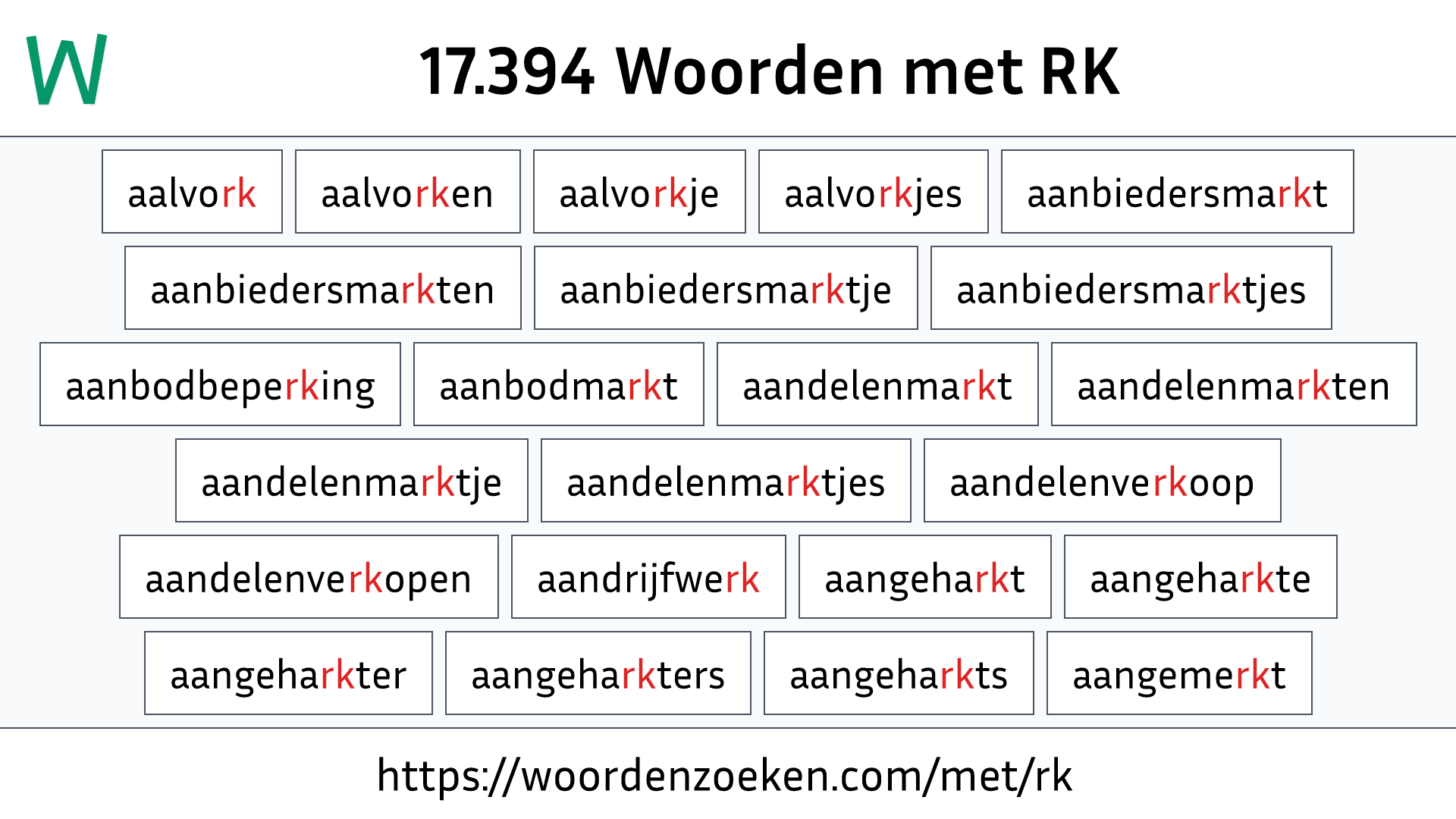 Woorden met RK