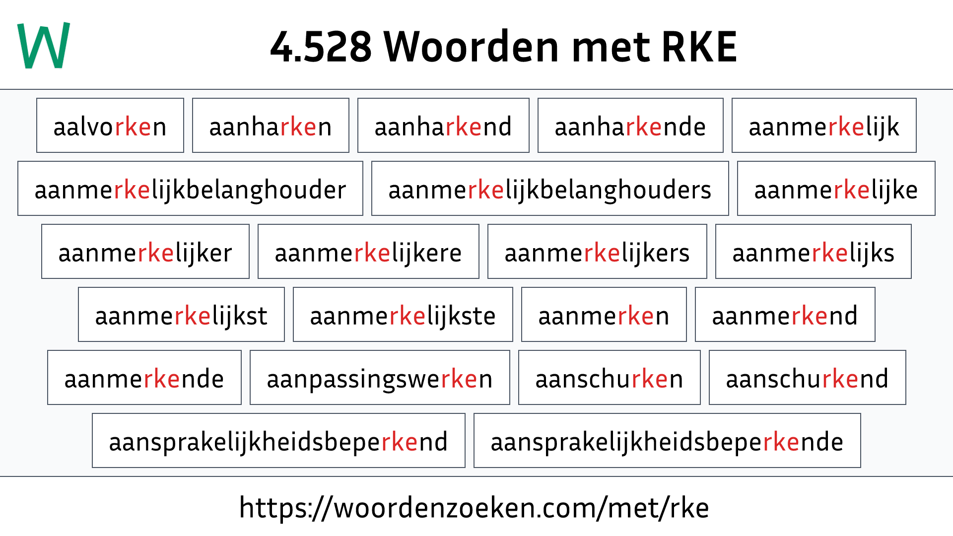 Woorden met RKE