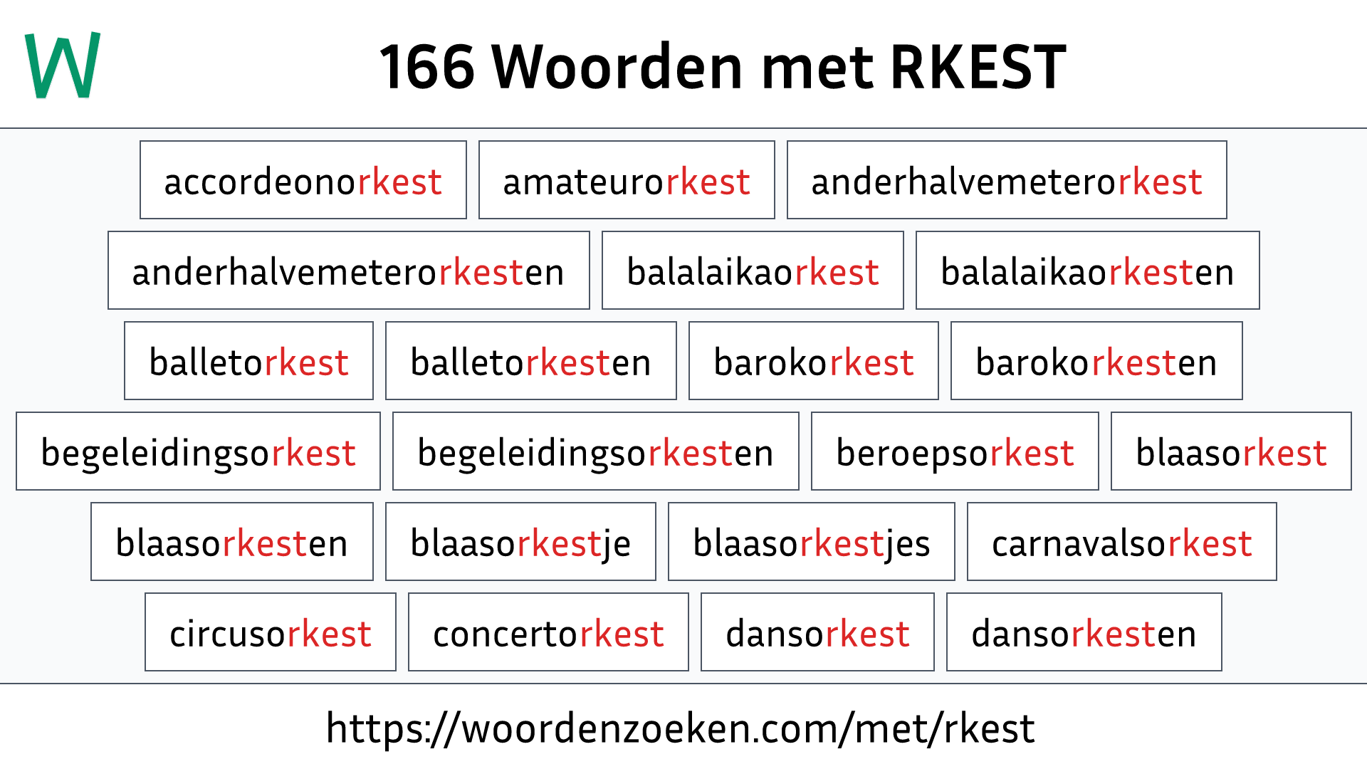 Woorden met RKEST