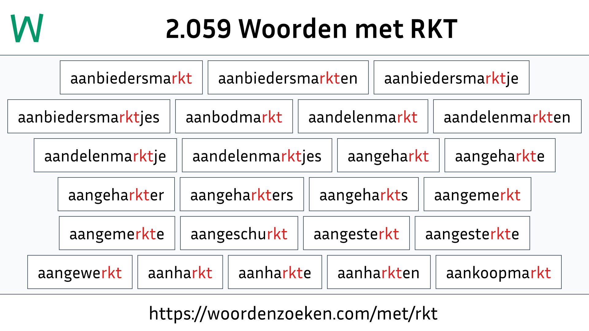 Woorden met RKT