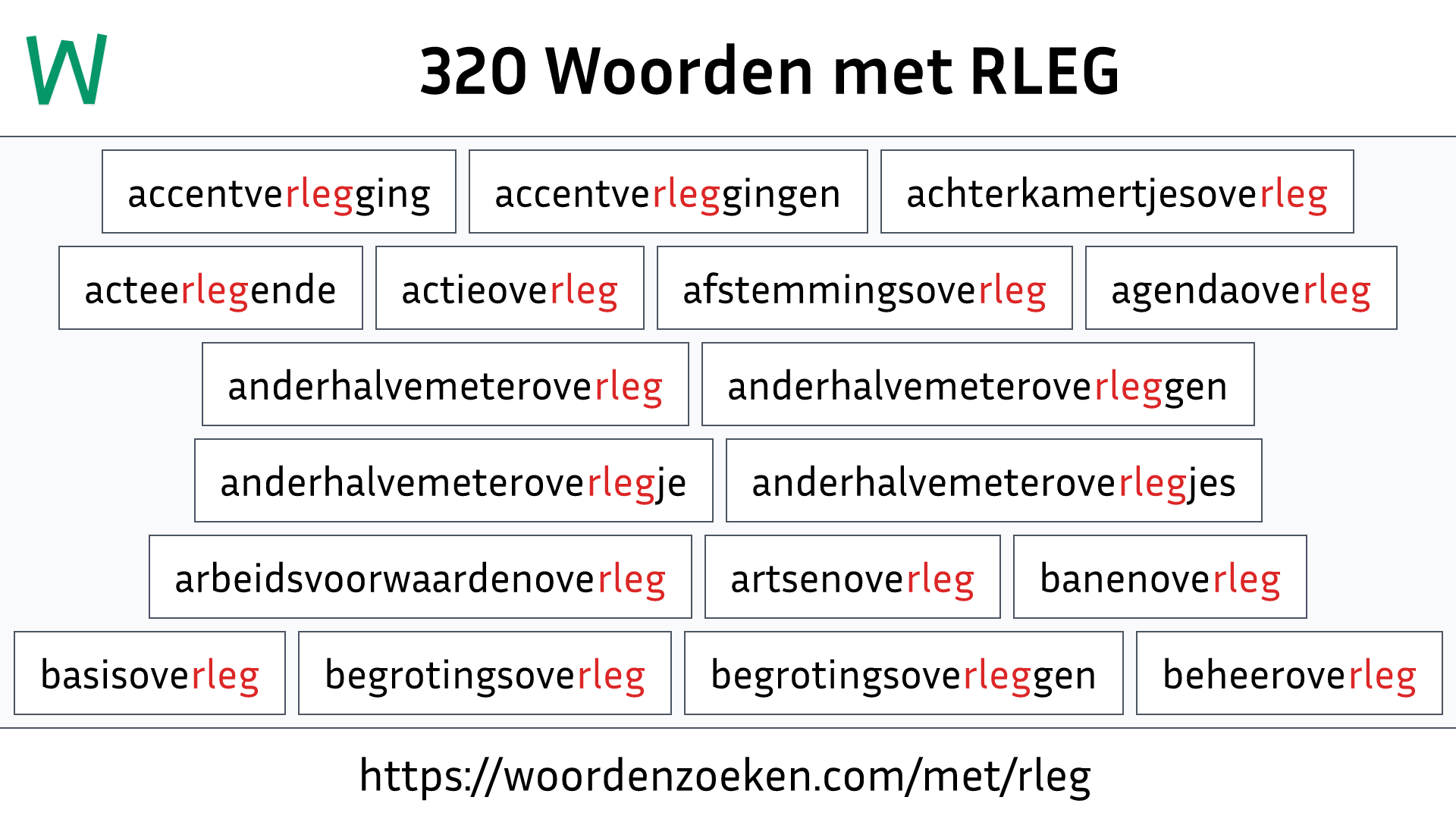 Woorden met RLEG