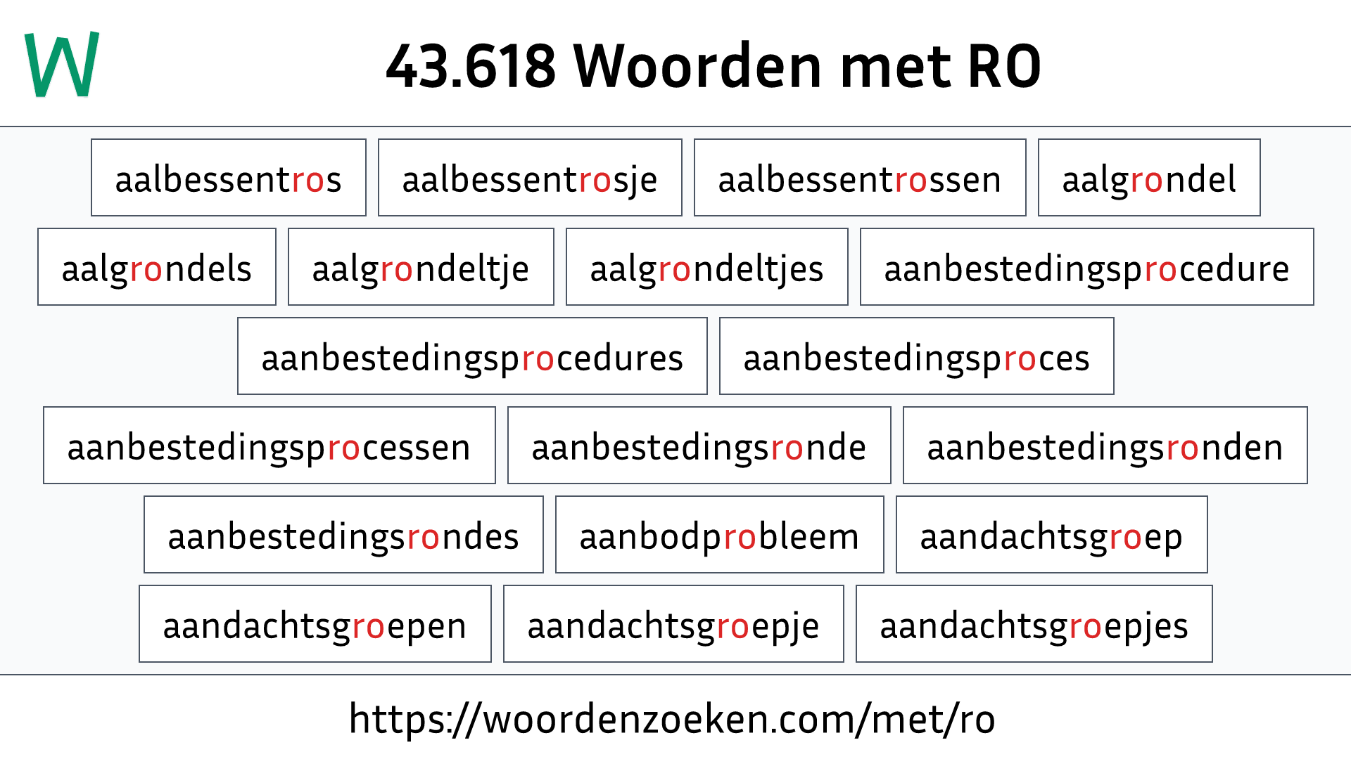 Woorden met RO