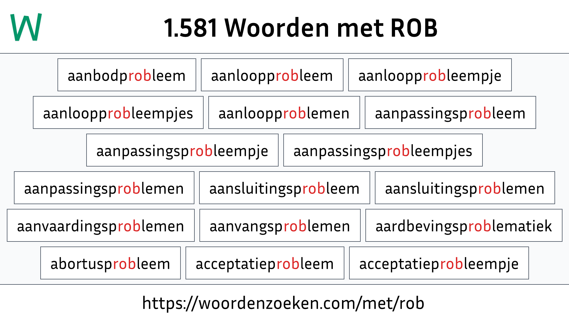 Woorden met ROB