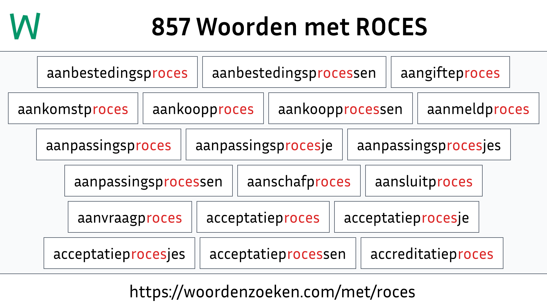 Woorden met ROCES