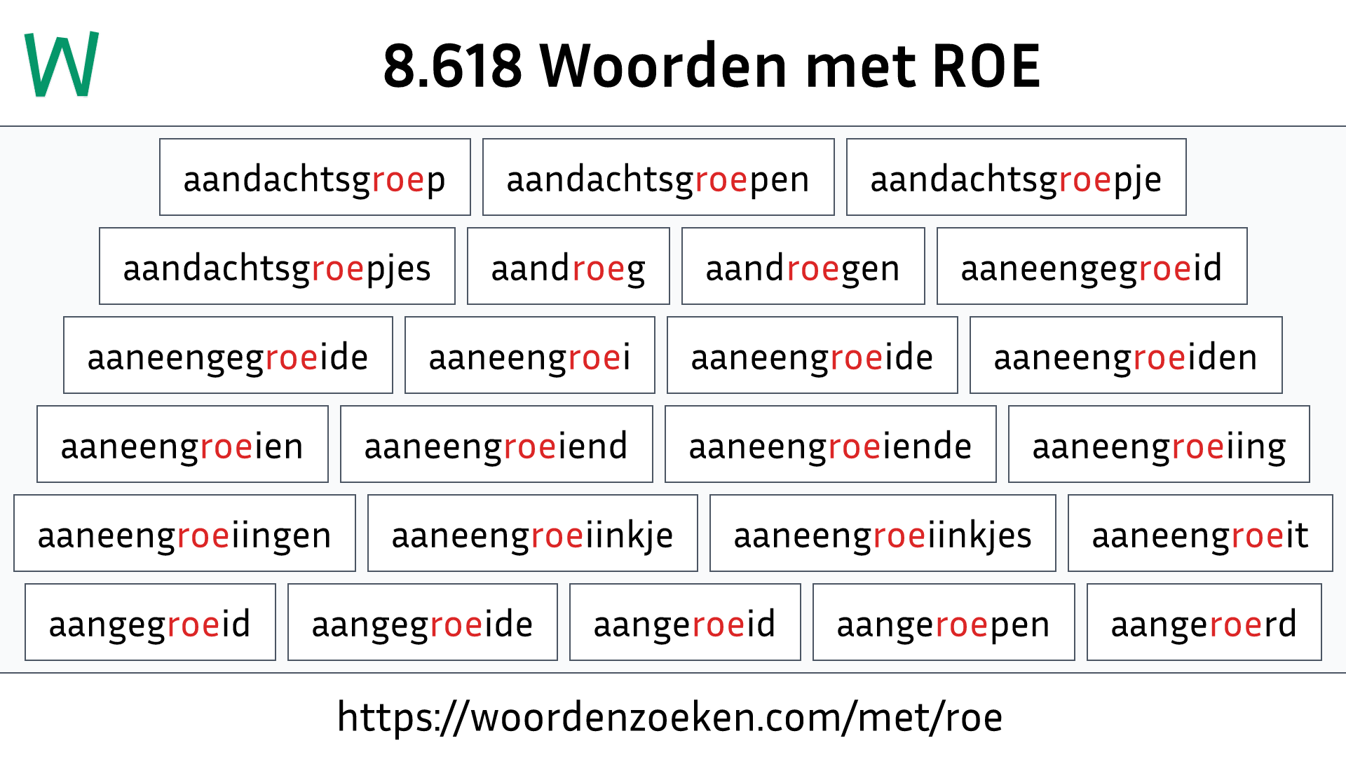 Woorden met ROE