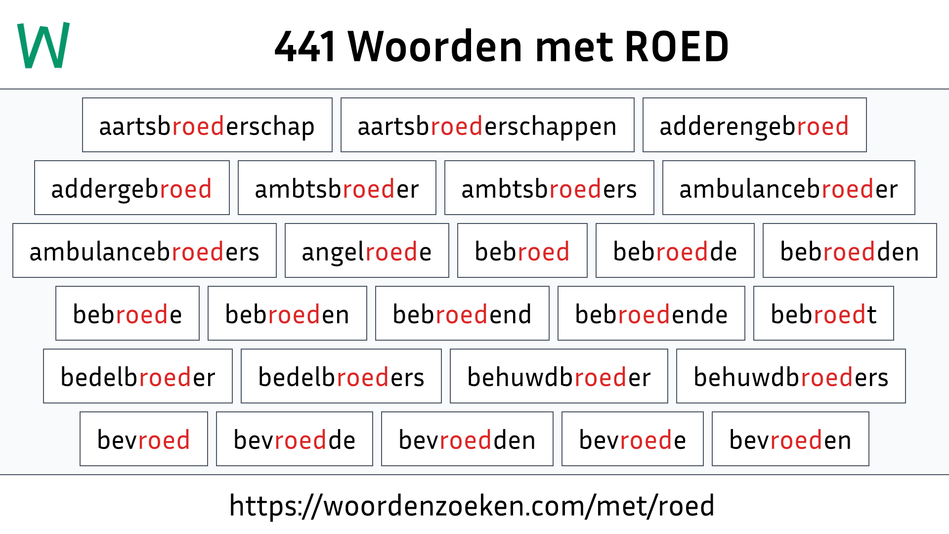 Woorden met ROED