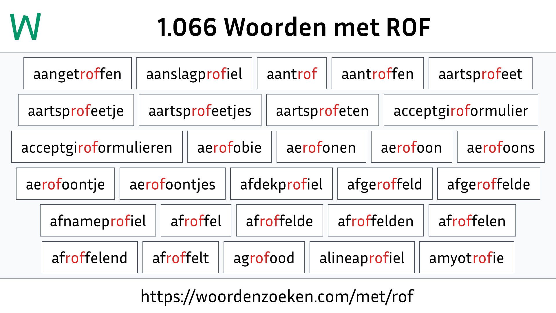 Woorden met ROF