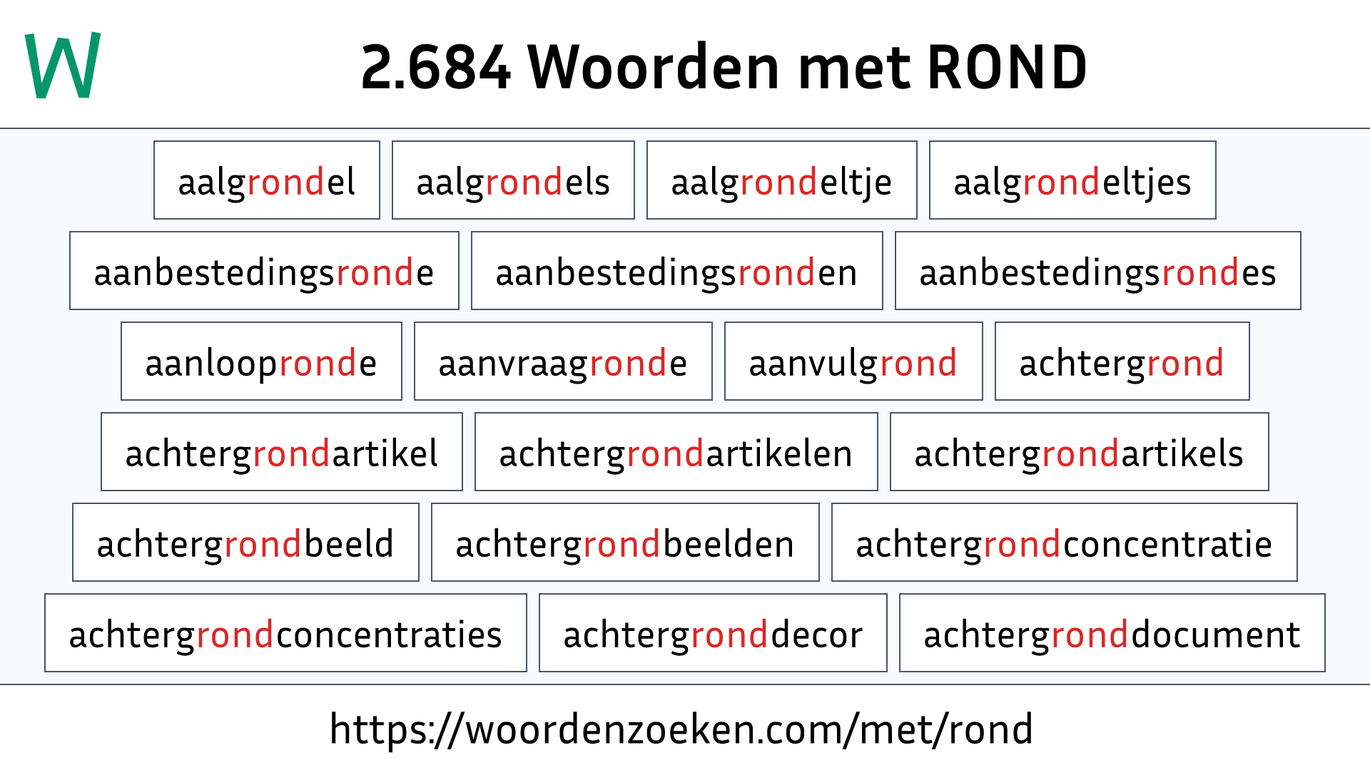 Woorden met ROND