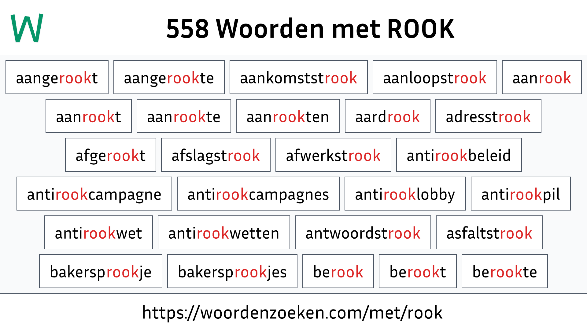 Woorden met ROOK