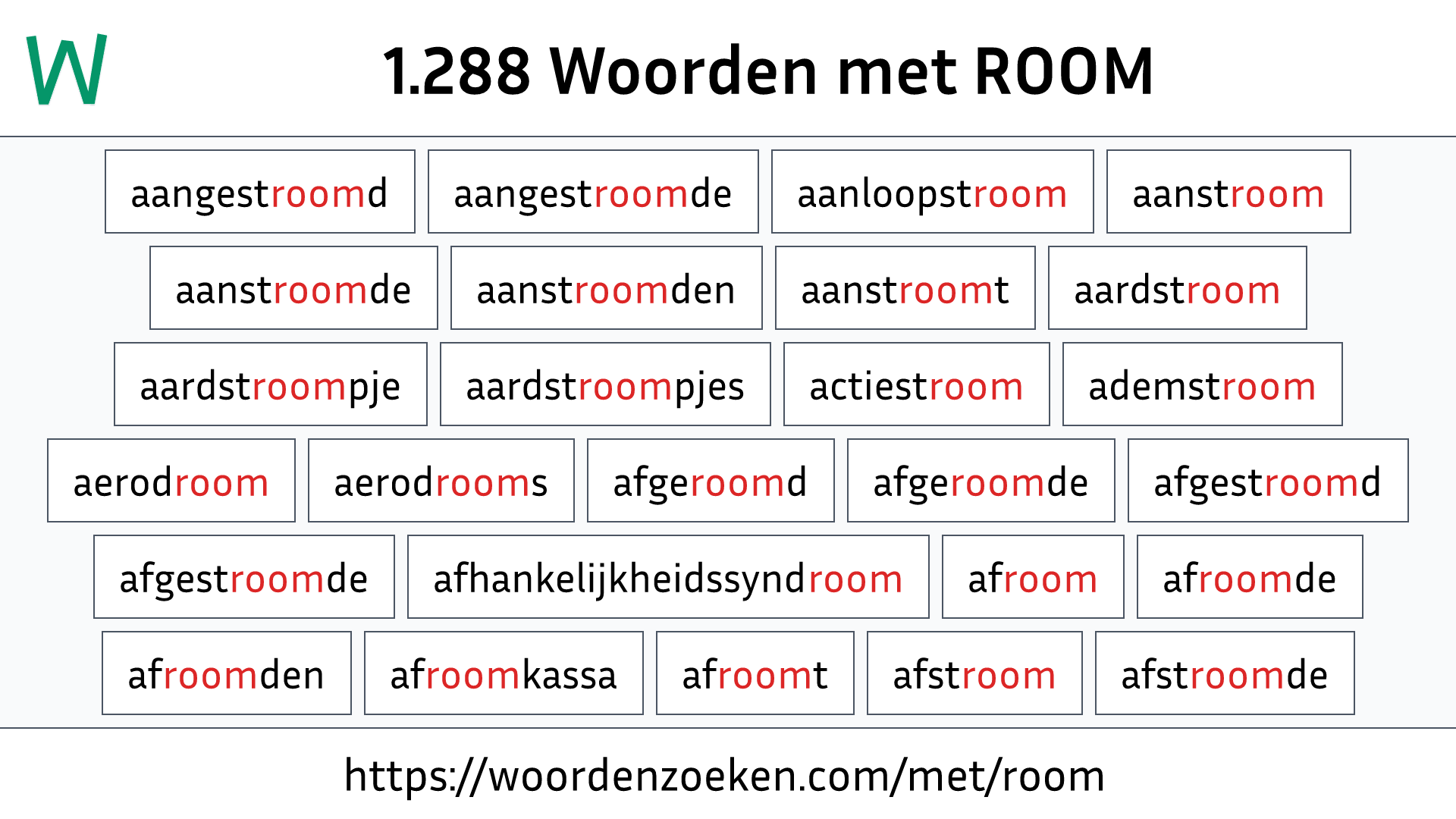 Woorden met ROOM