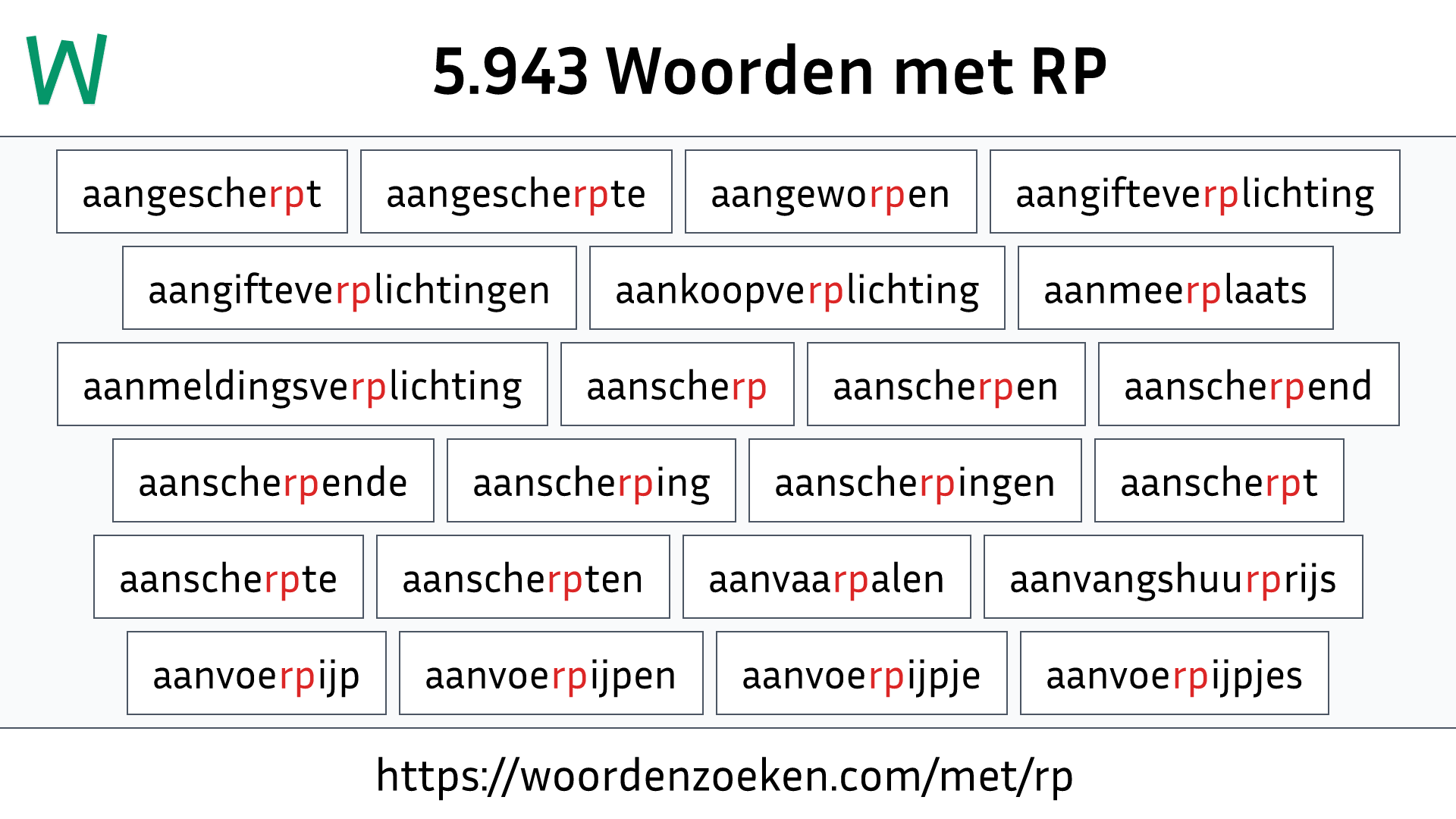 Woorden met RP