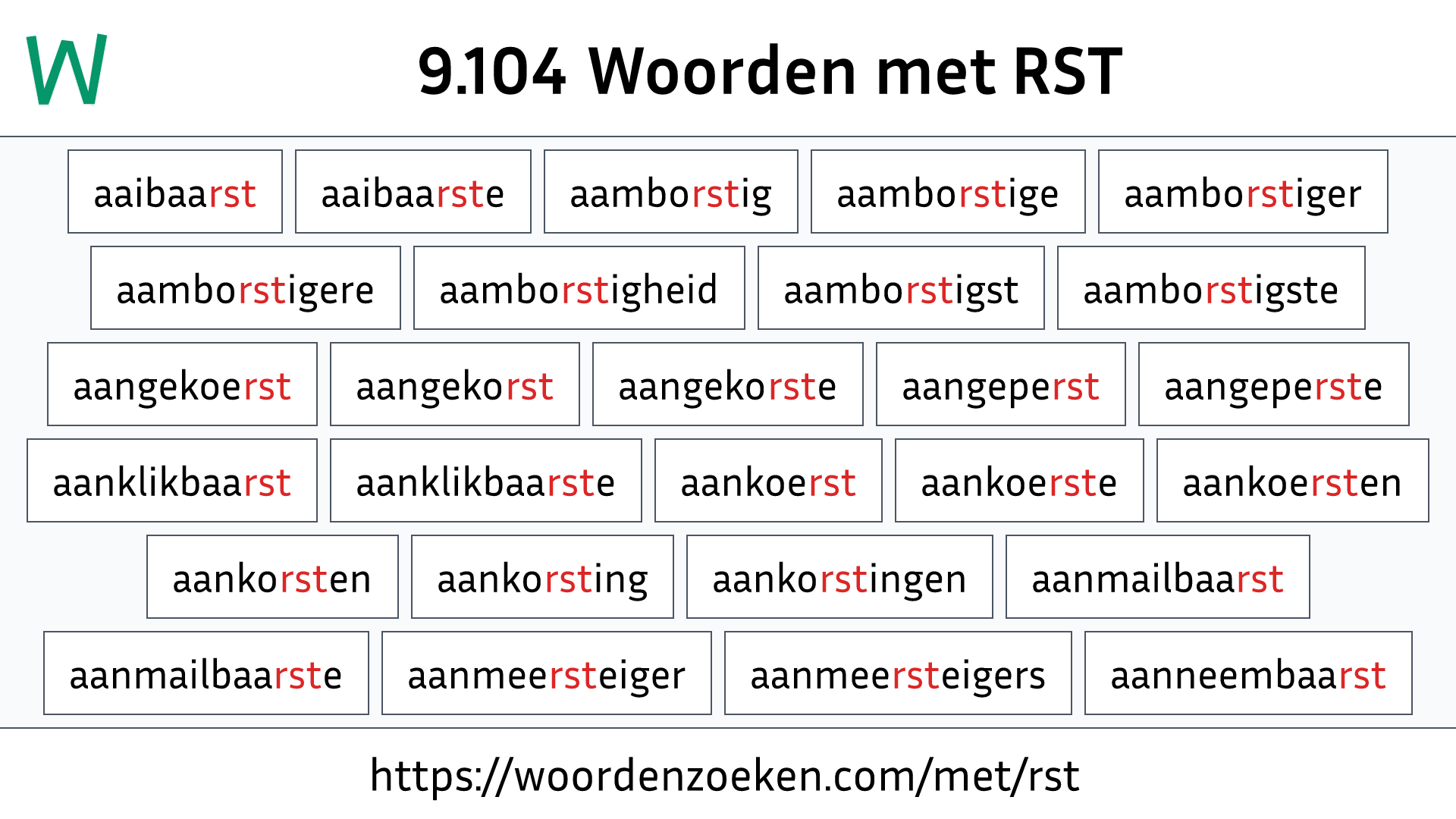 Woorden met RST