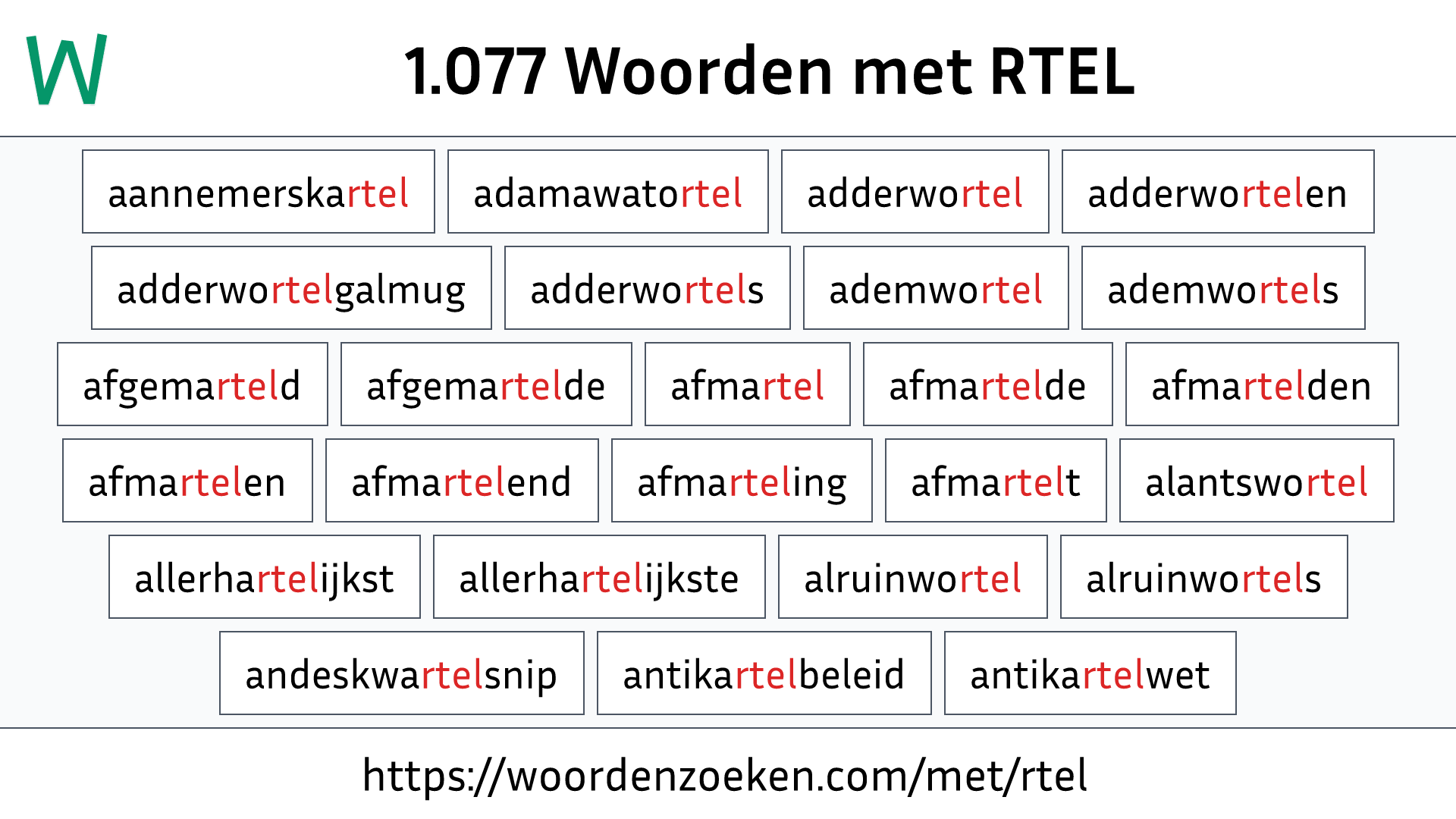 Woorden met RTEL