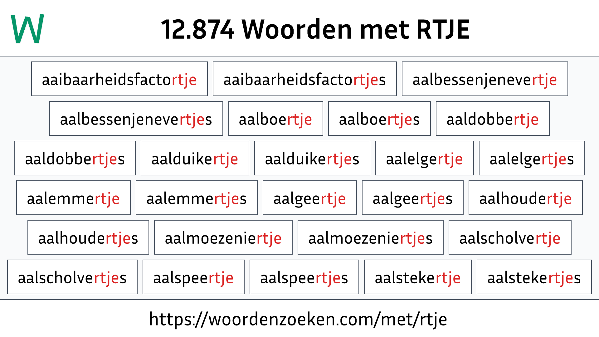 Woorden met RTJE