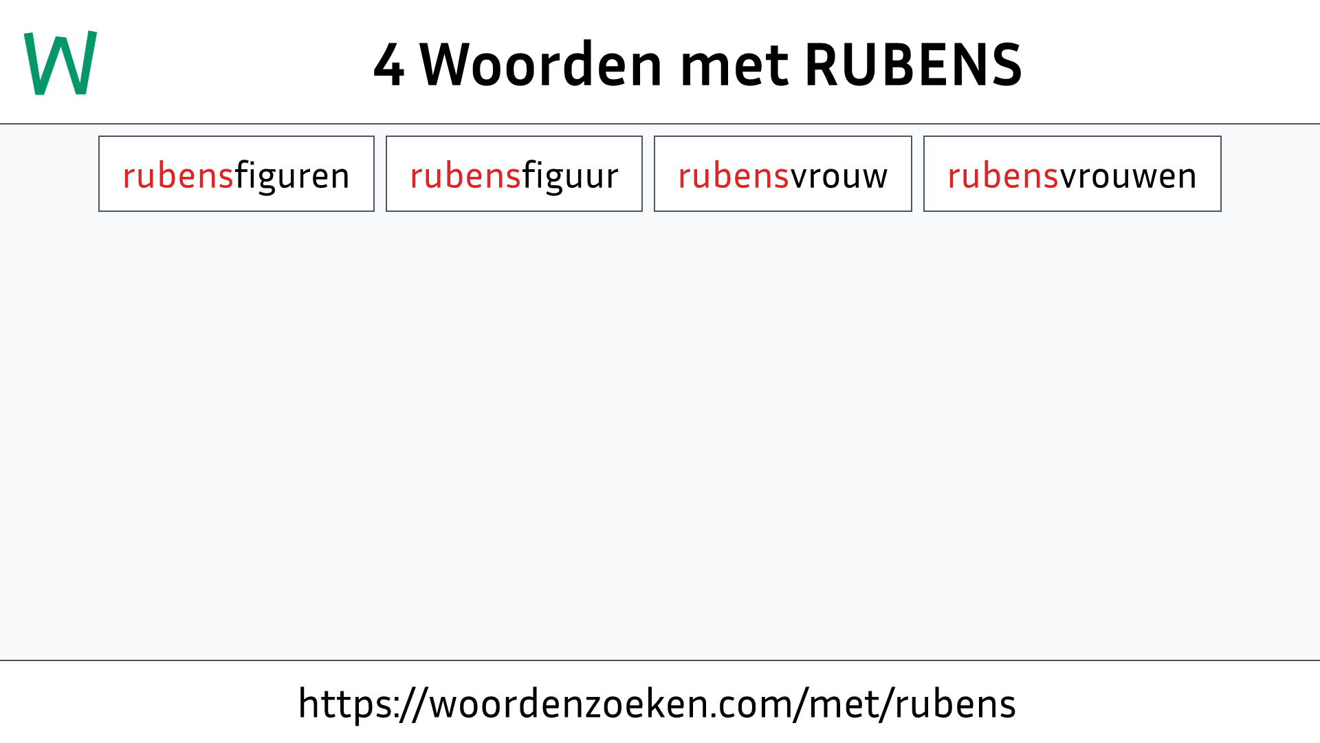 Woorden met RUBENS