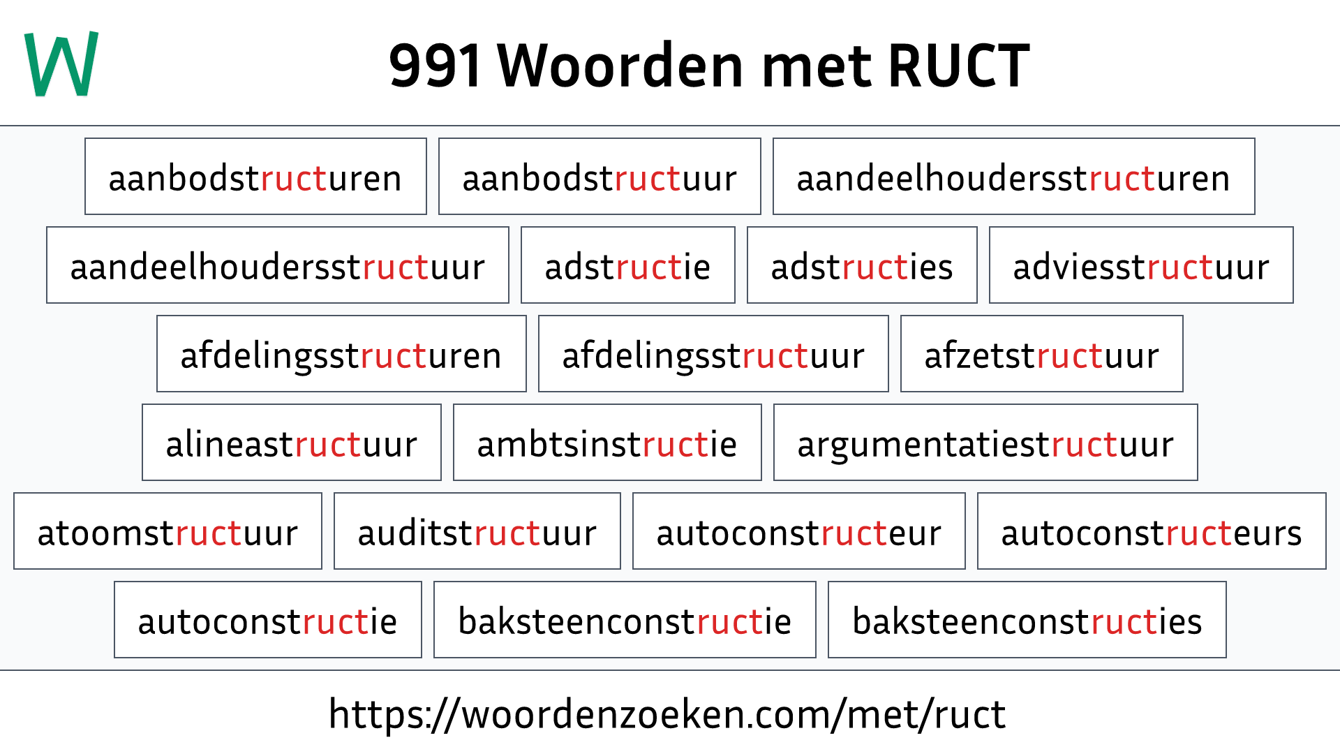 Woorden met RUCT