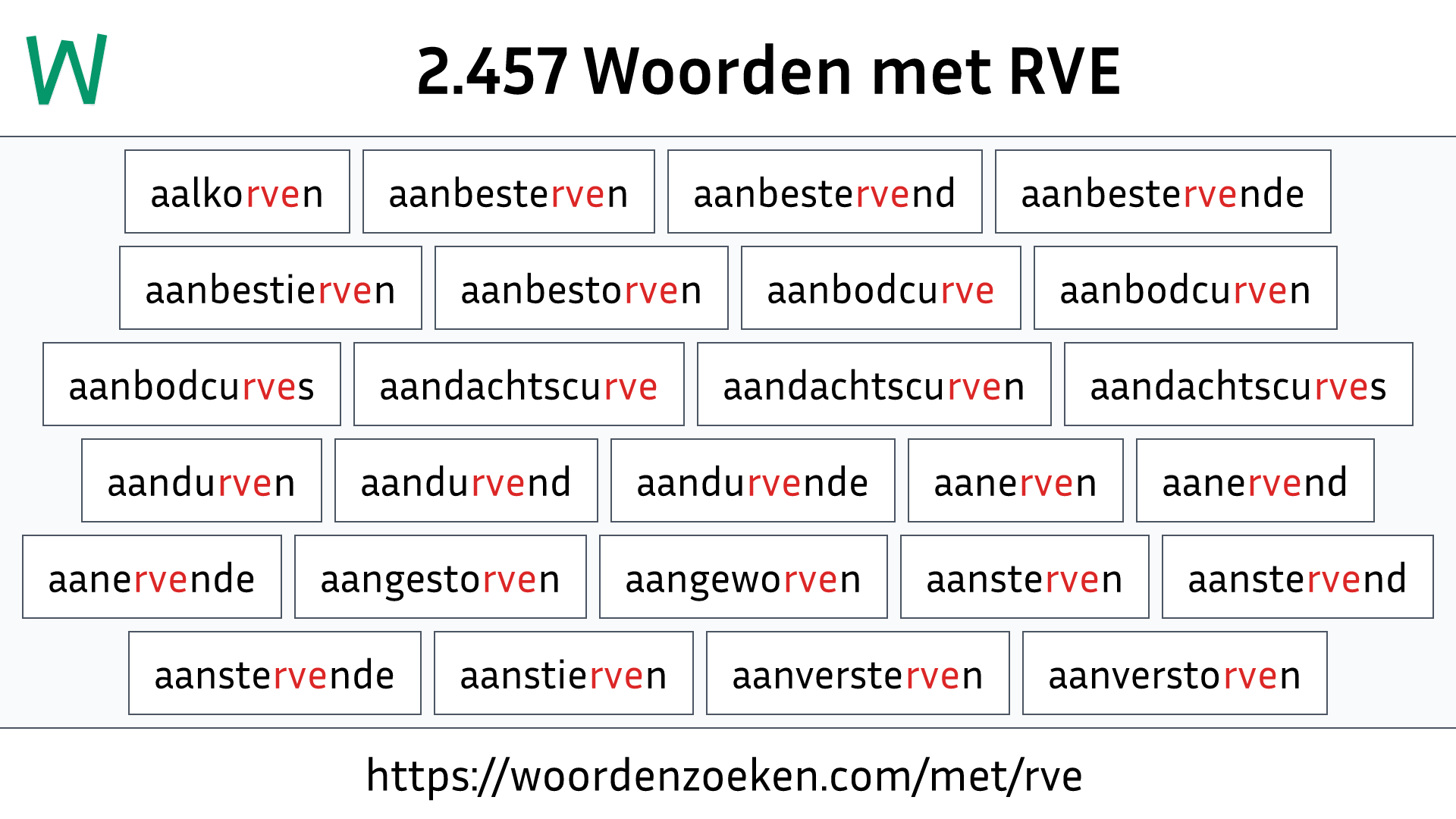 Woorden met RVE