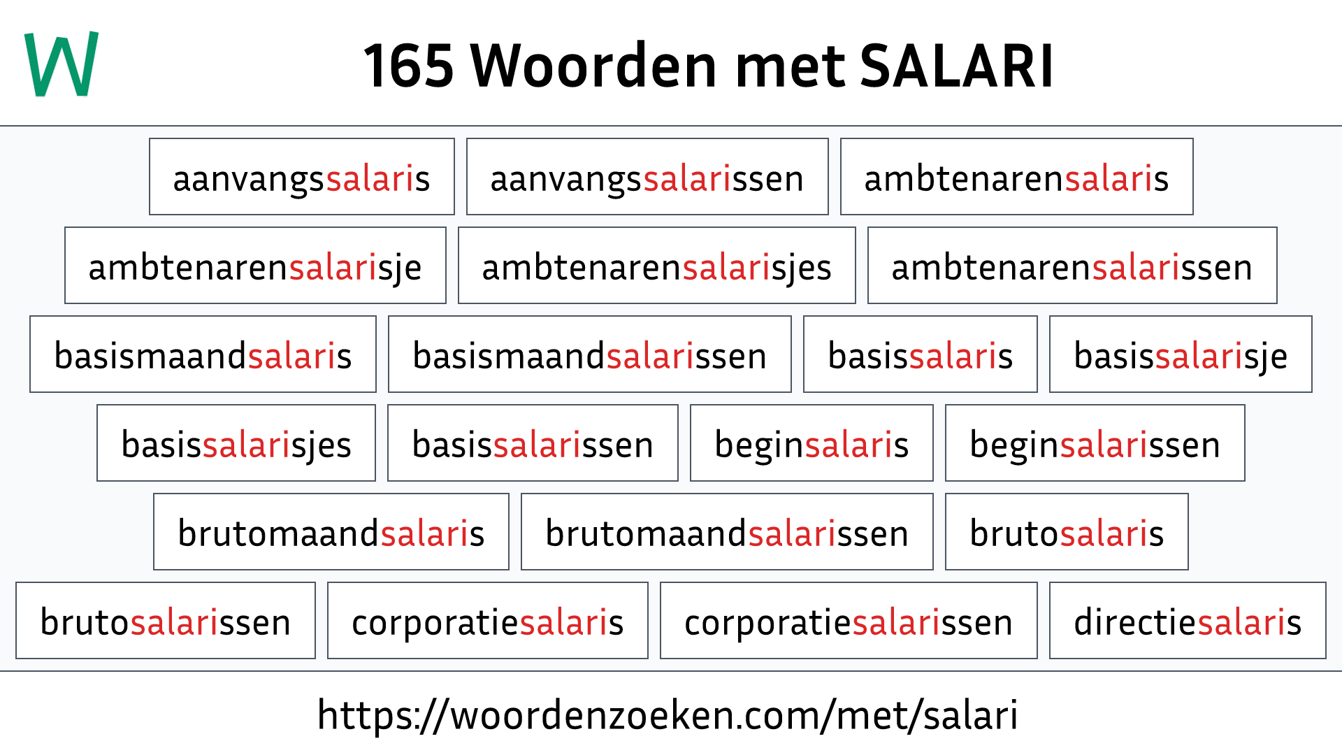 Woorden met SALARI