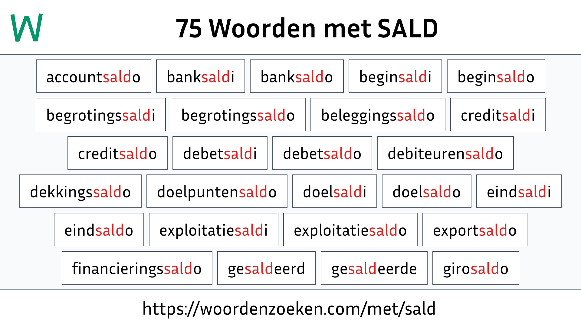 Woorden met SALD