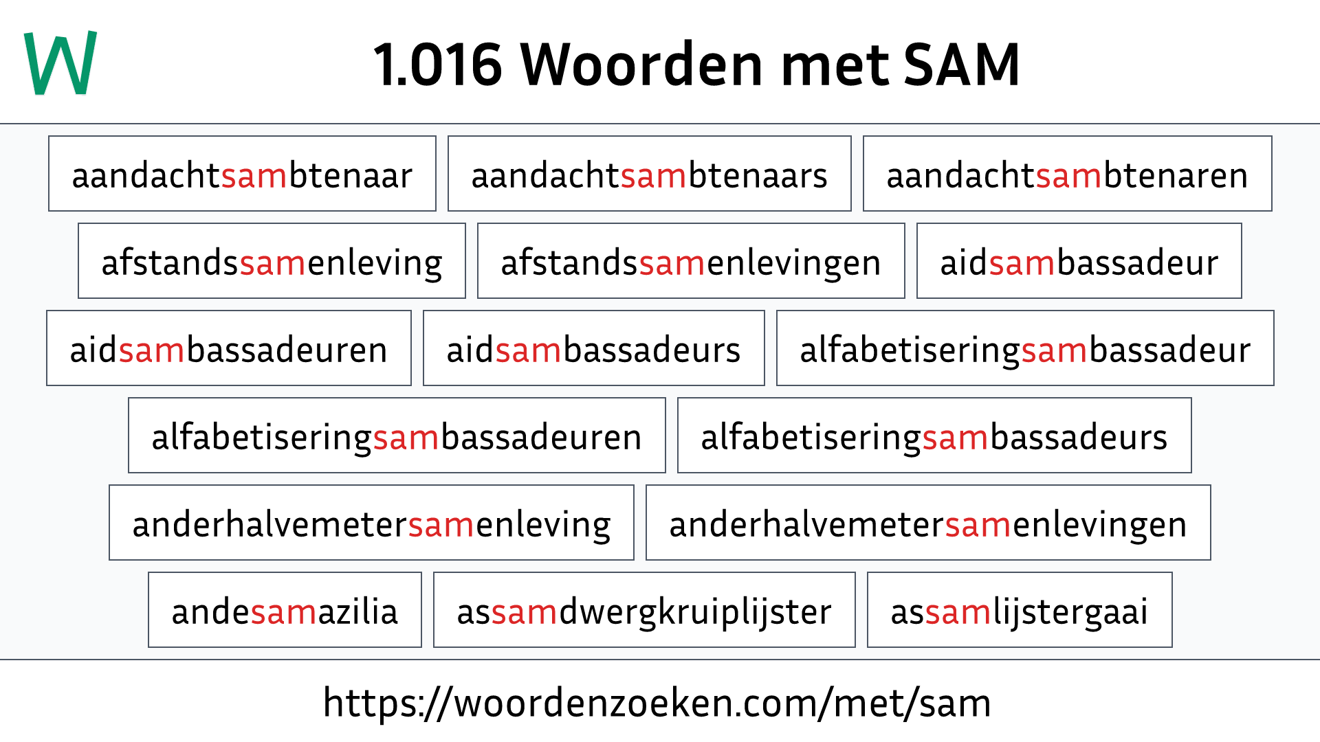 Woorden met SAM