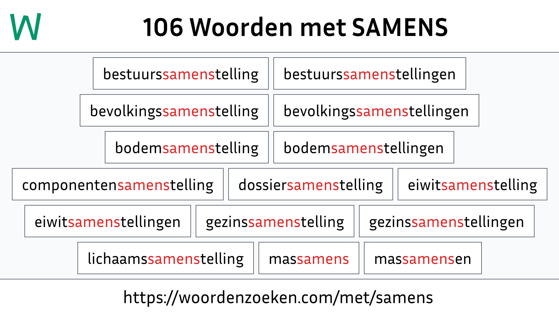 Woorden met SAMENS