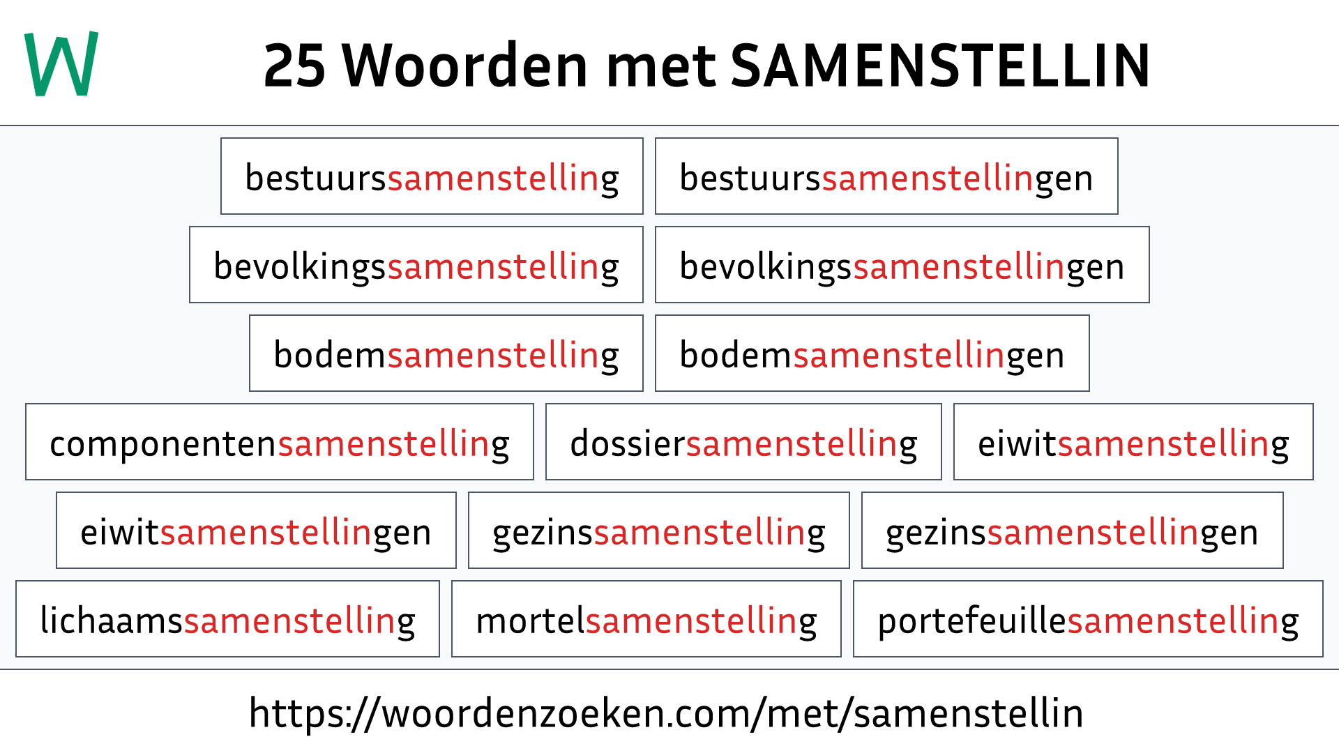 Woorden met SAMENSTELLIN