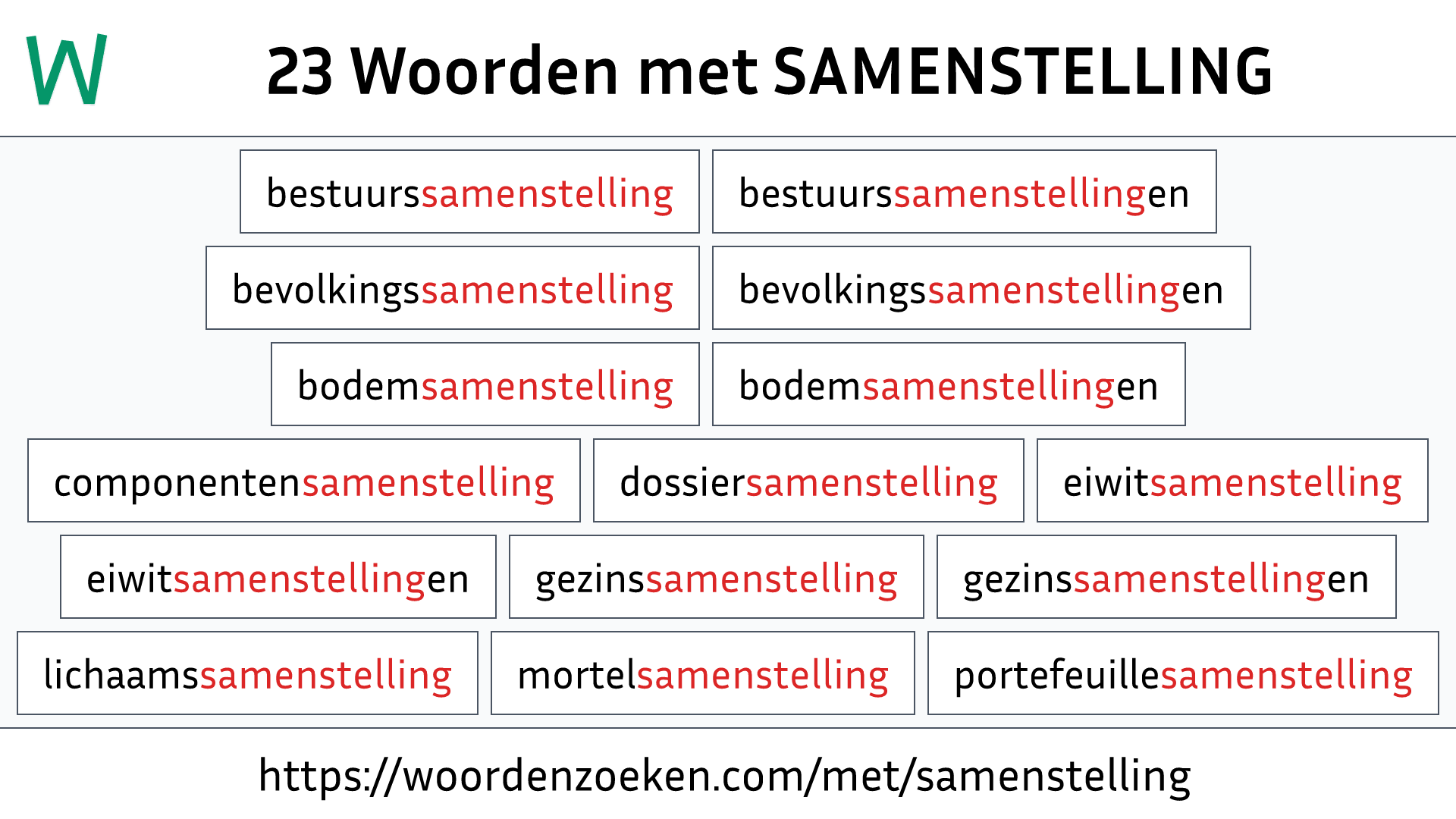 Woorden met SAMENSTELLING