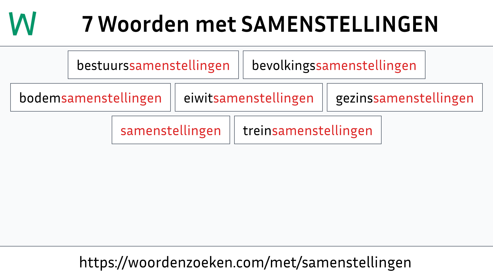 Woorden met SAMENSTELLINGEN