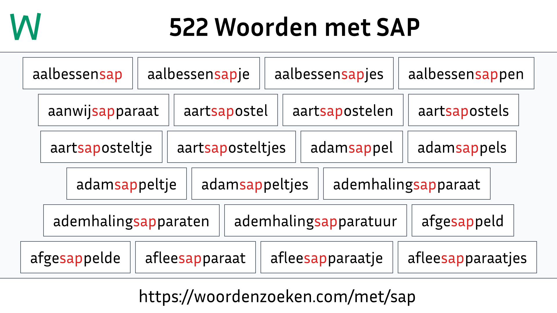 Woorden met SAP