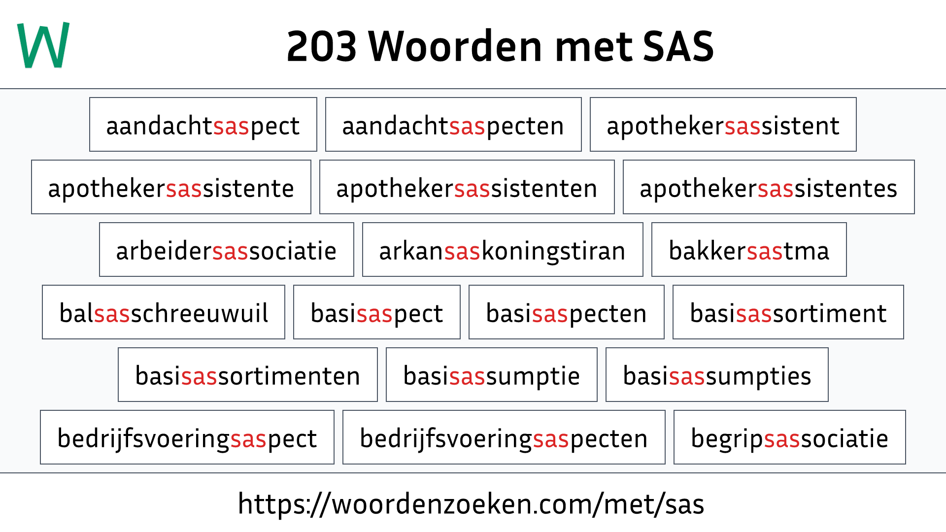 Woorden met SAS