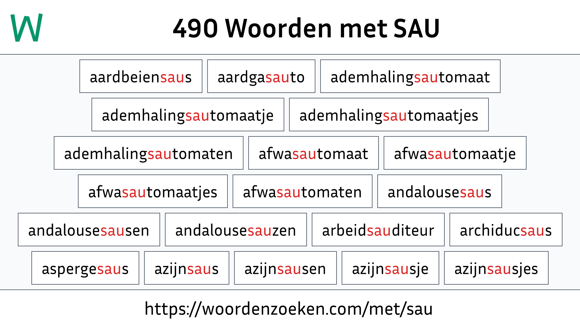 Woorden met SAU